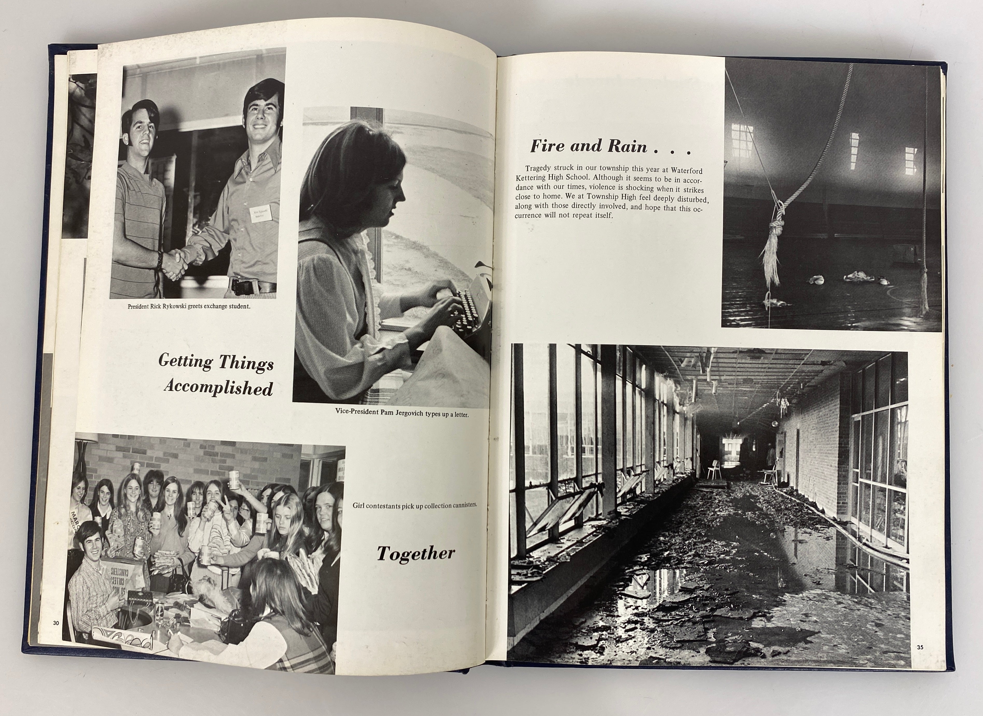 1971 Waterford Township High School "Waterlog" Yearbook Michigan HC
