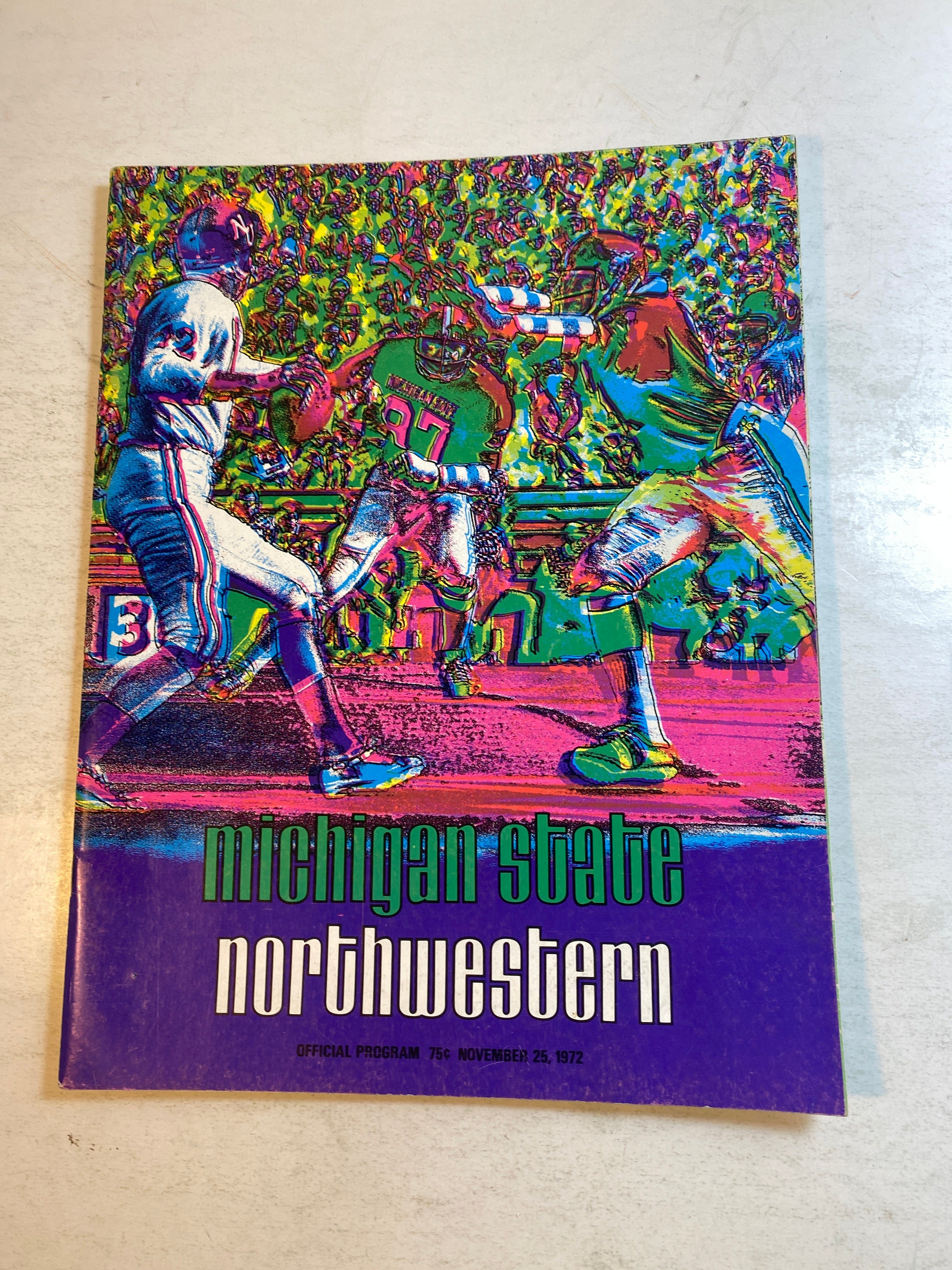 1972 Michigan State vs Northwestern Official Football Program