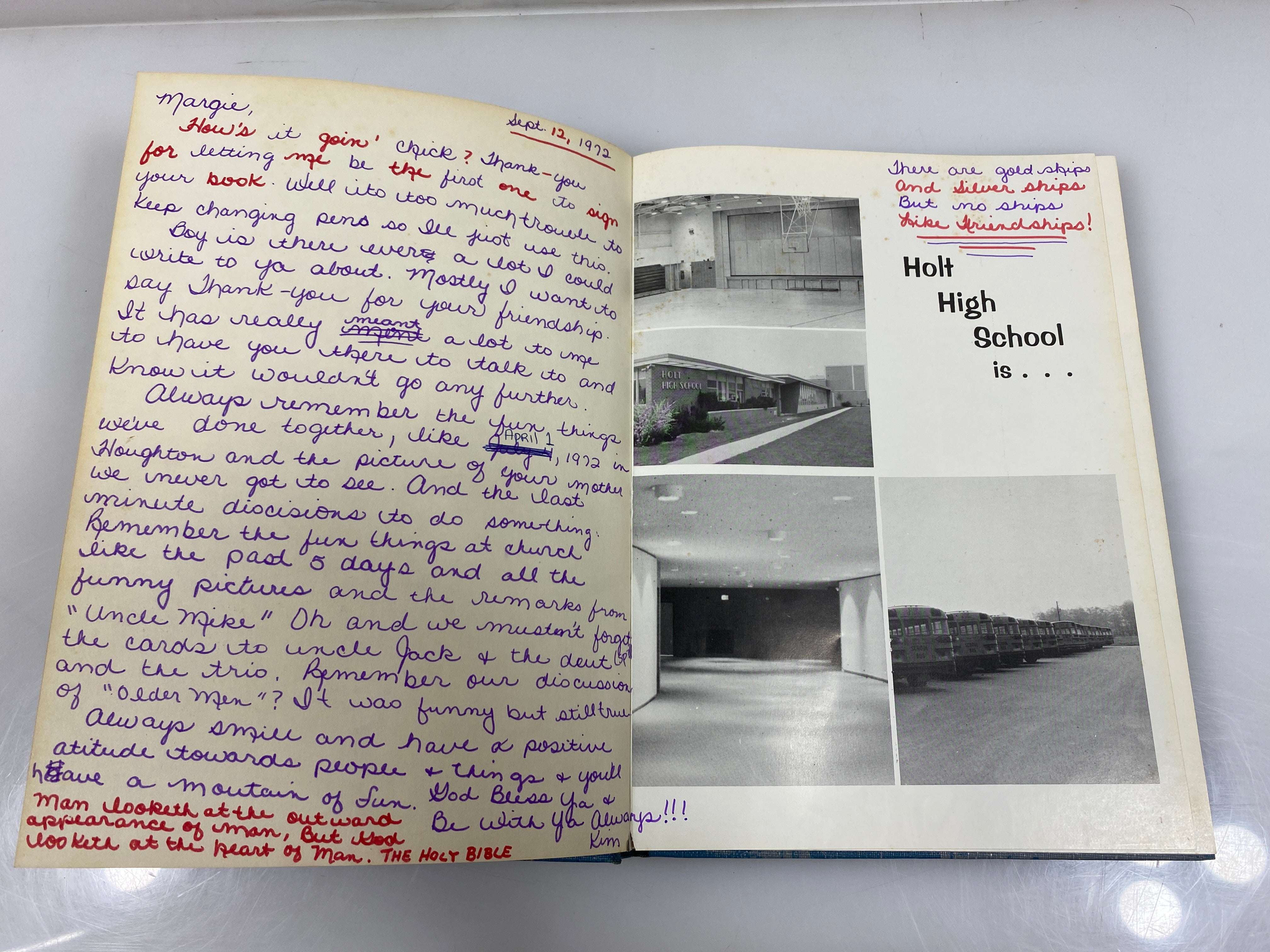 1972 "Rampages" Holt High School Yearbook Holt Michigan HC