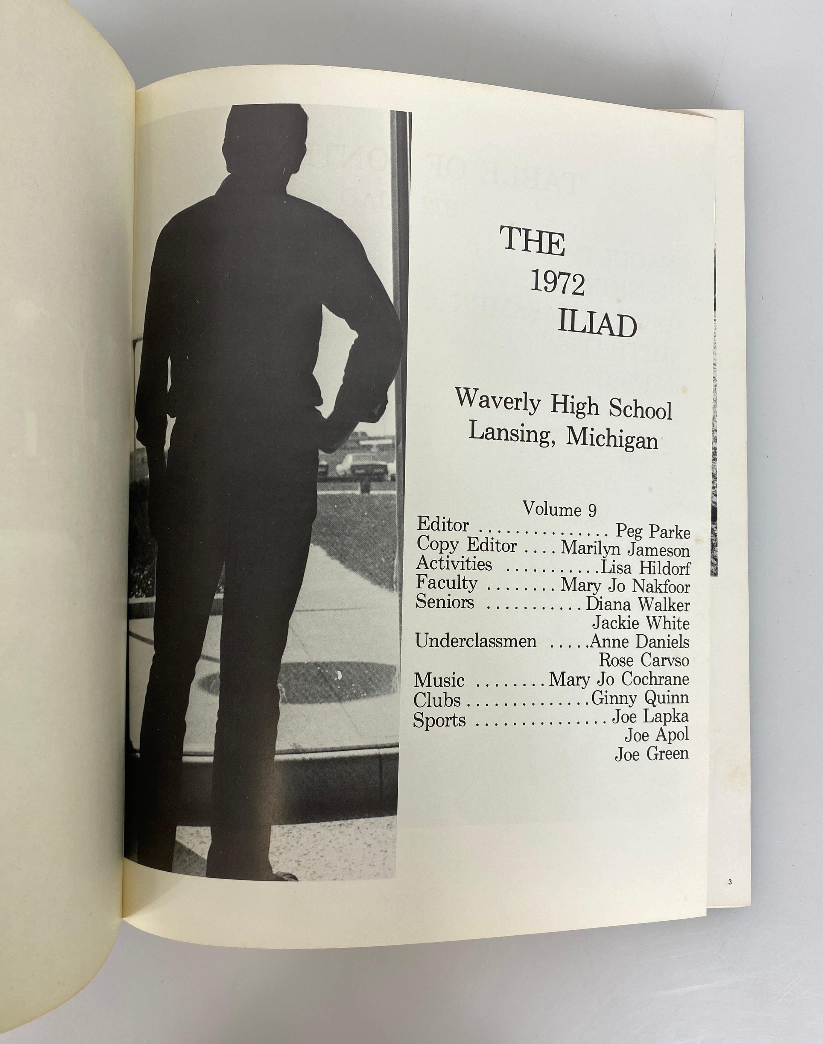 1972 Waverly High School "Iliad" Yearbook Lansing Michigan HC