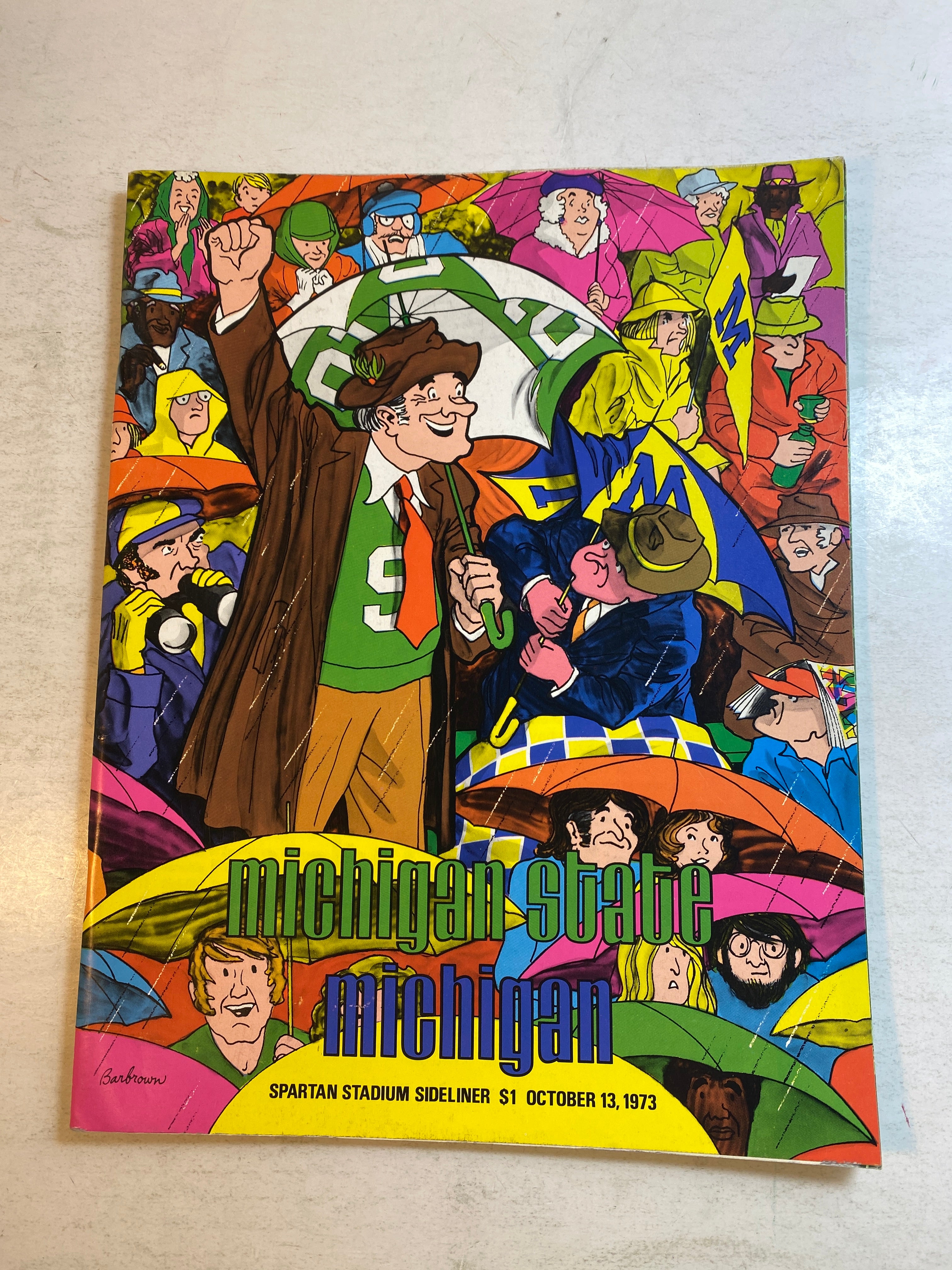 1973 Michigan State vs Michigan Spartan Sideliner Football Program