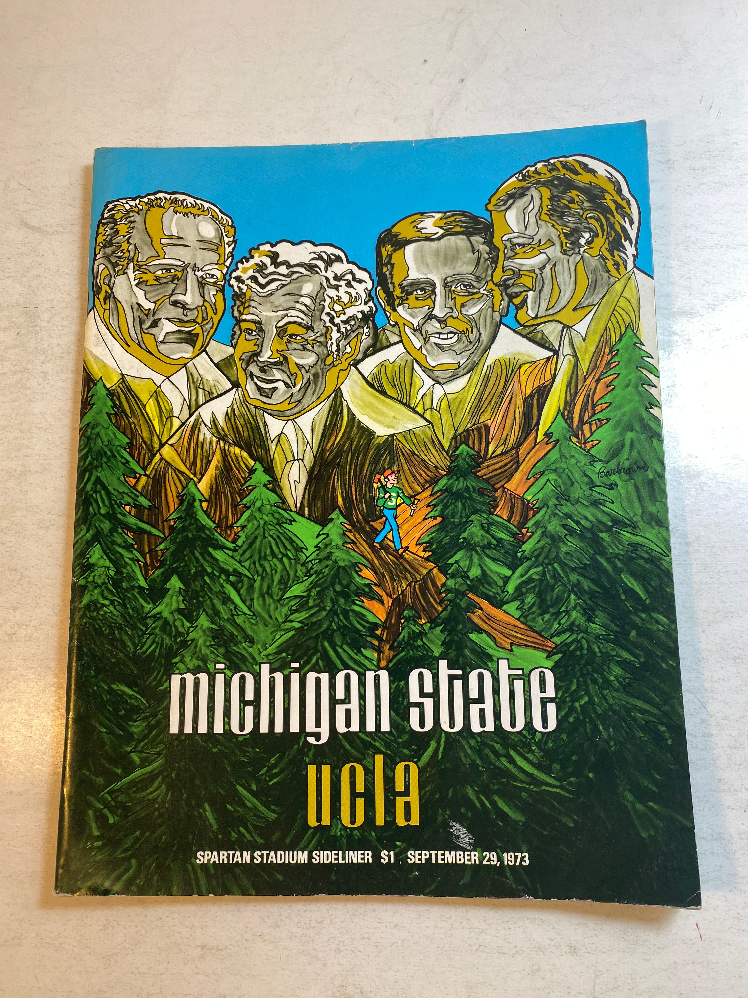 1973 Michigan State vs UCLA Spartan Sideliner Football Program