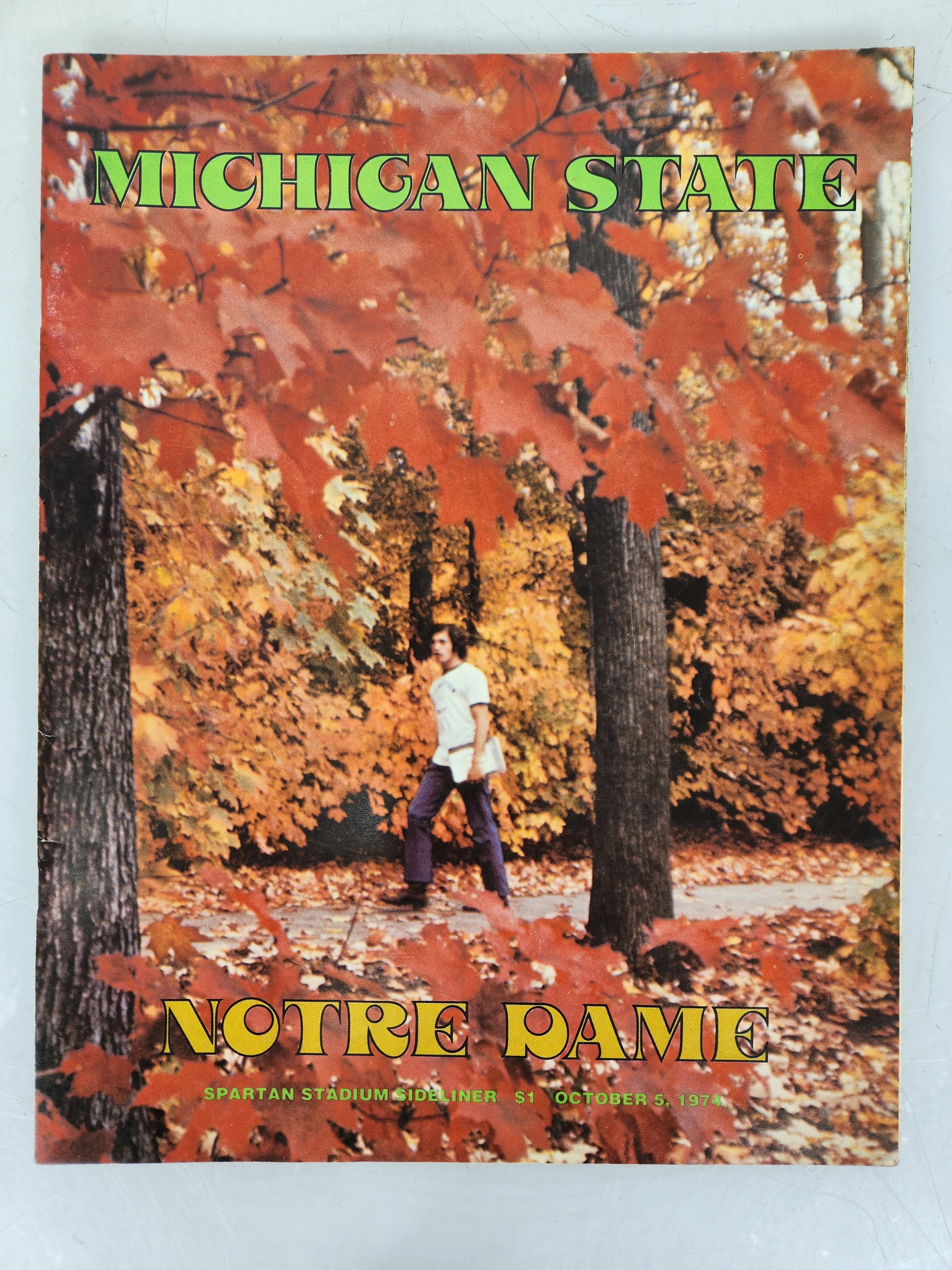 1974 Michigan State vs Notre Dame Spartan Stadium Sideliner Football Program