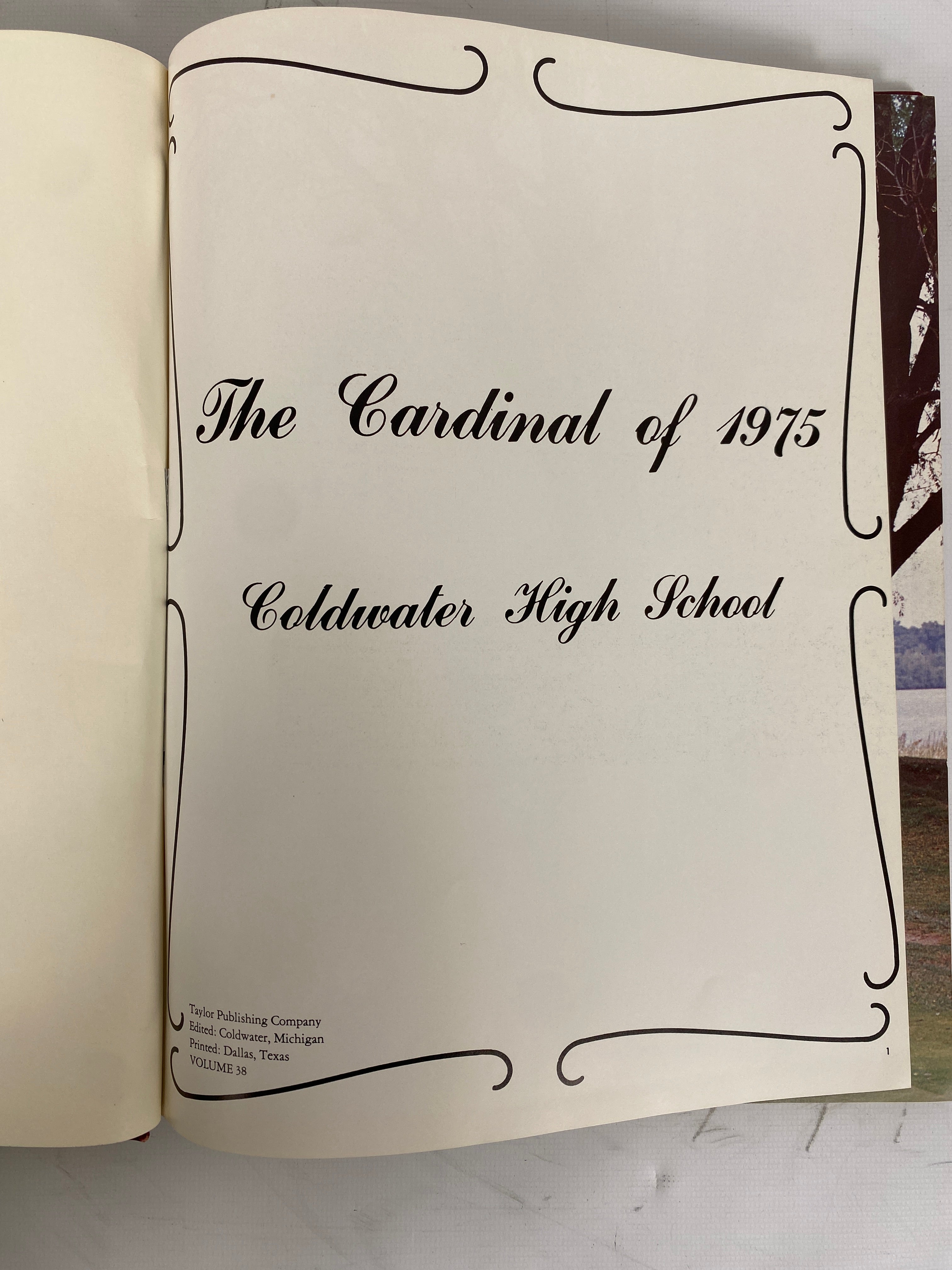 1975 Coldwater High School Yearbook "Cardinal" Coldwater  Michigan HC