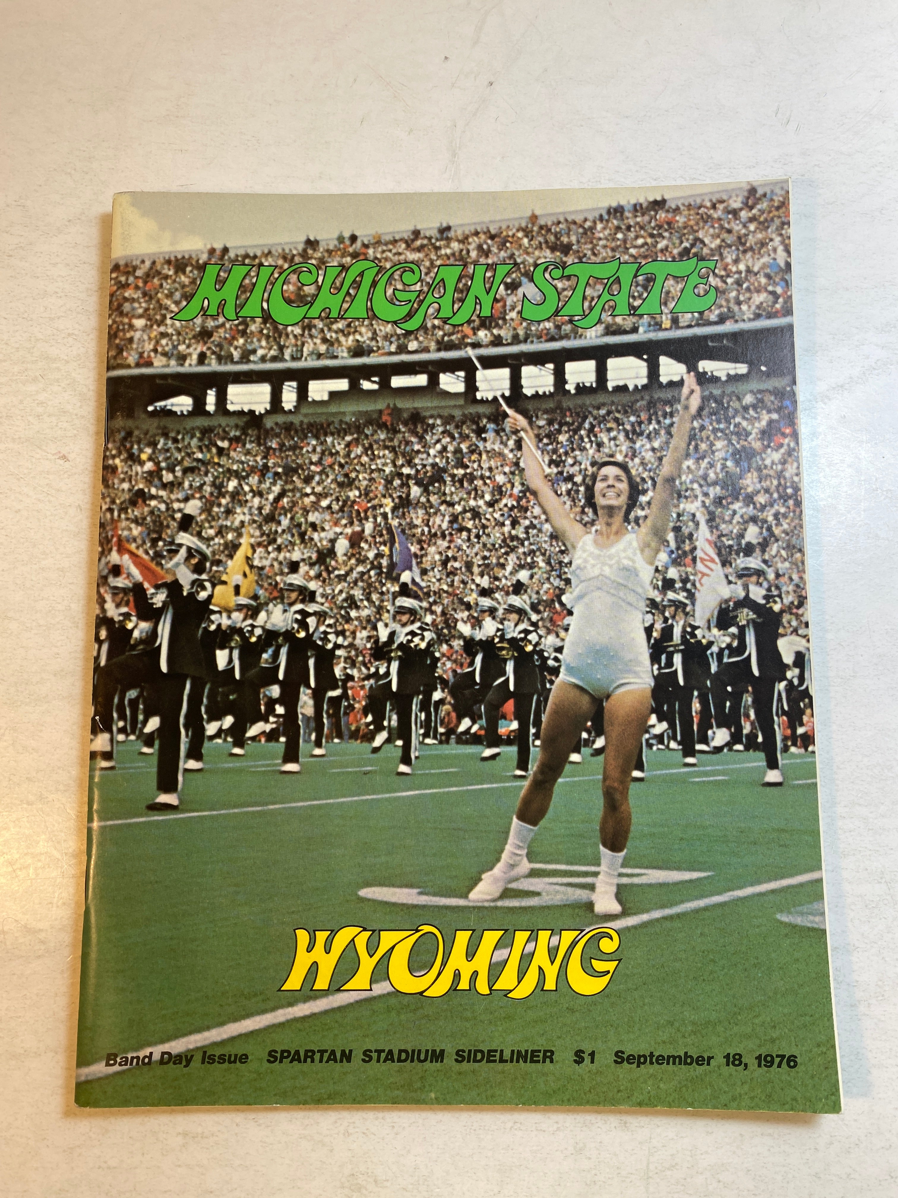1976 Michigan State vs Wyoming Spartan Sideliner Football Program