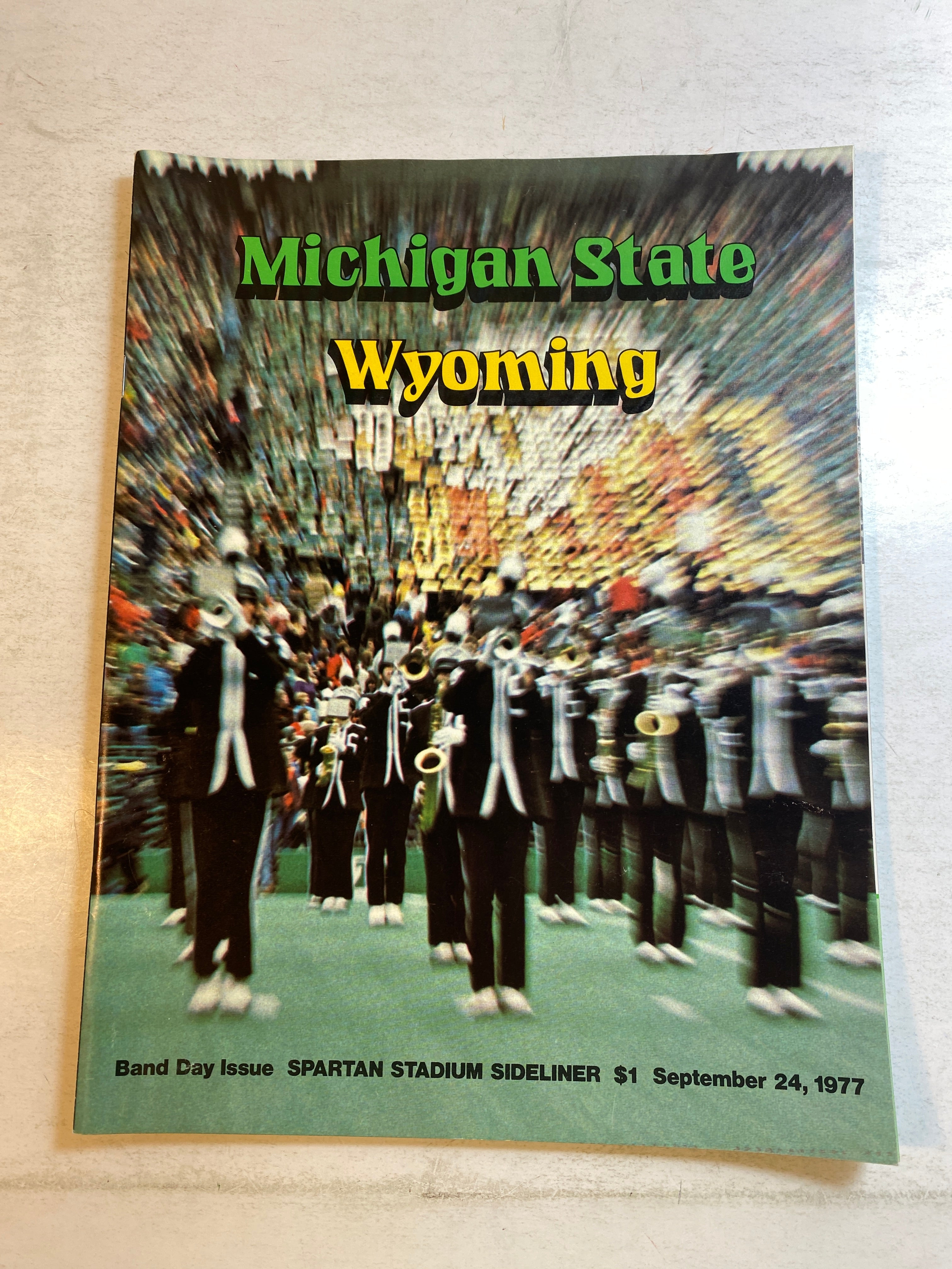 1977 Michigan State vs Wyoming Spartan Sideliner Football Program