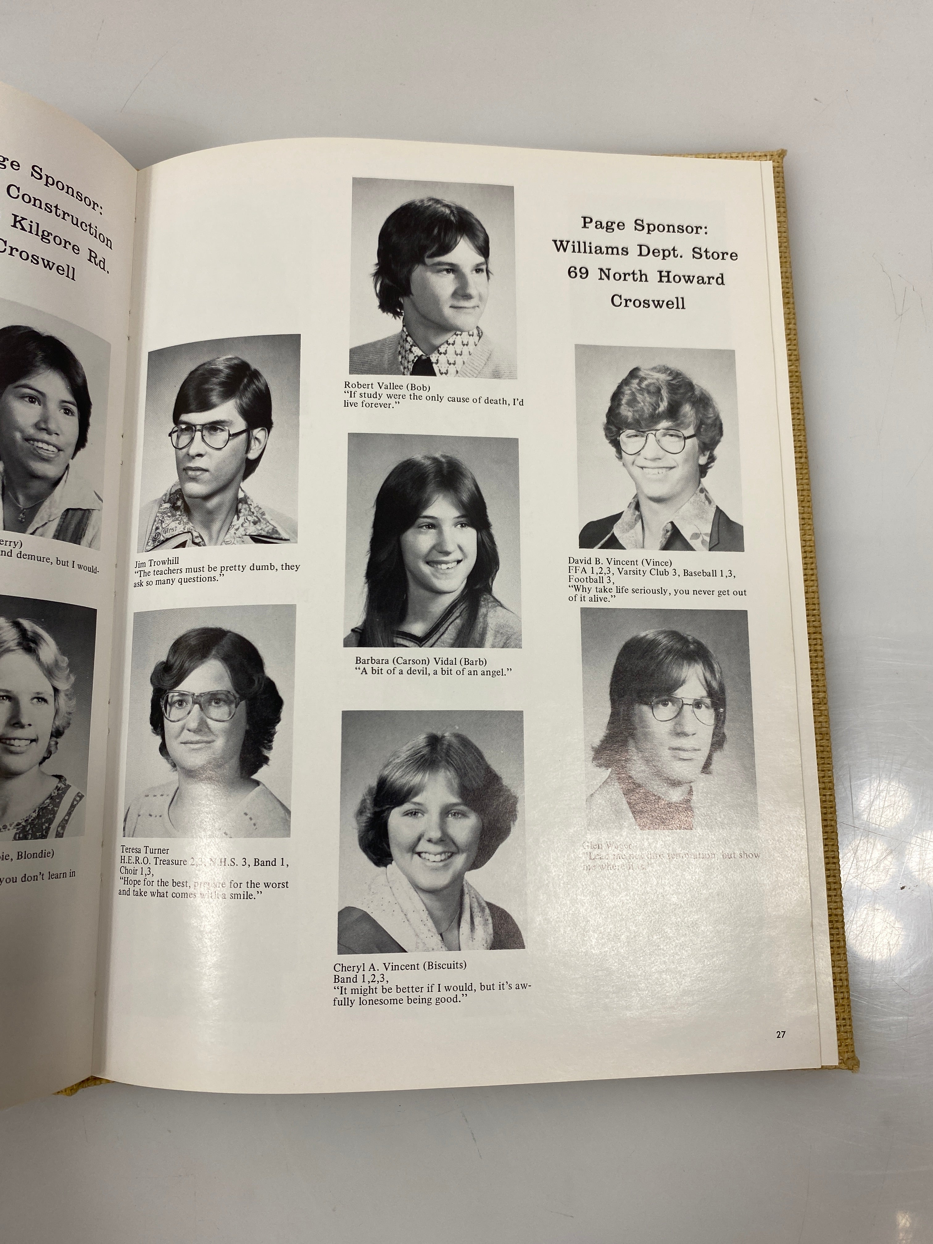 1978 "Pioneer" Crosswell-Lexington High School Yearbook MI HC