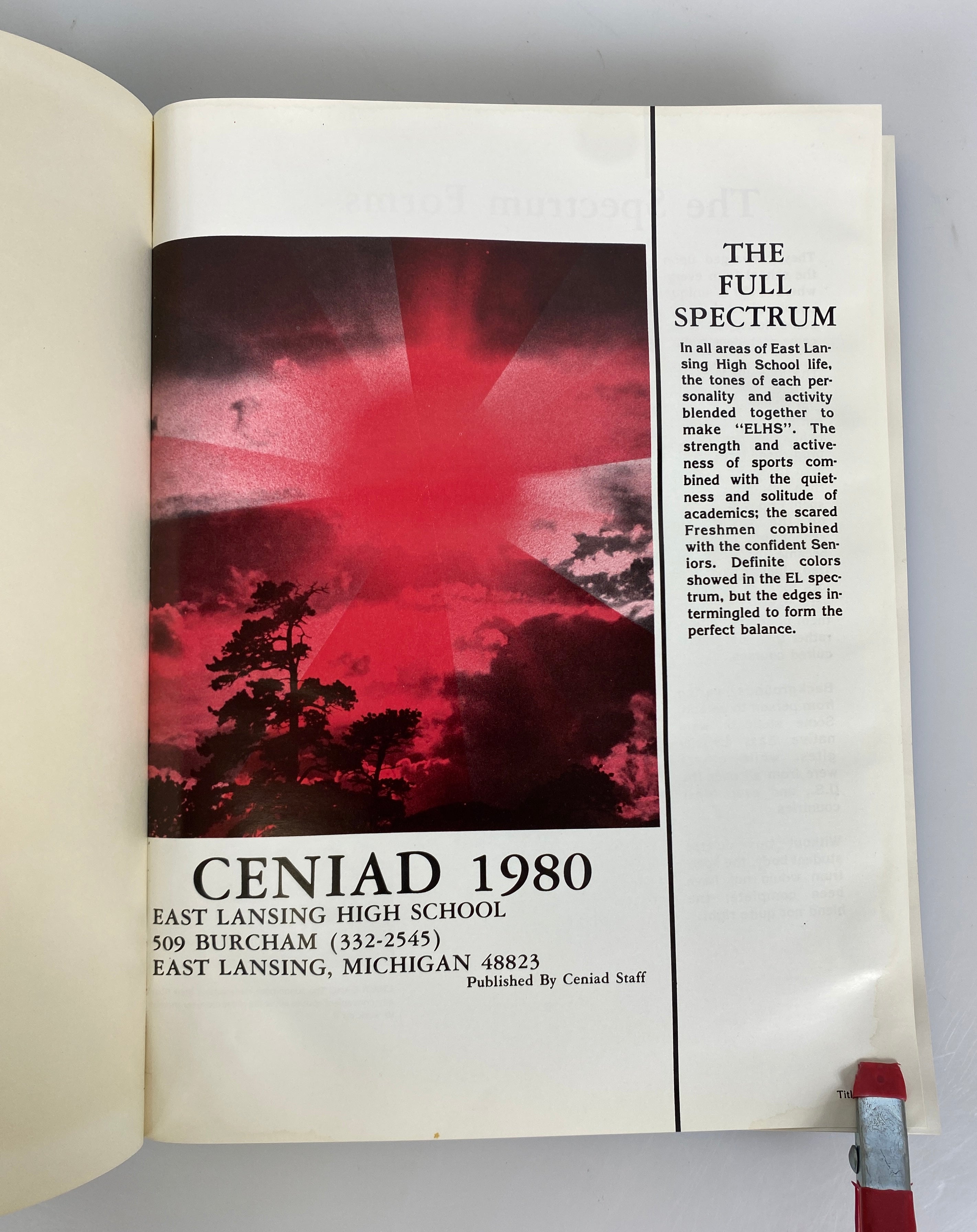 1980 East Lansing High School Yearbook "Ceniad" HC