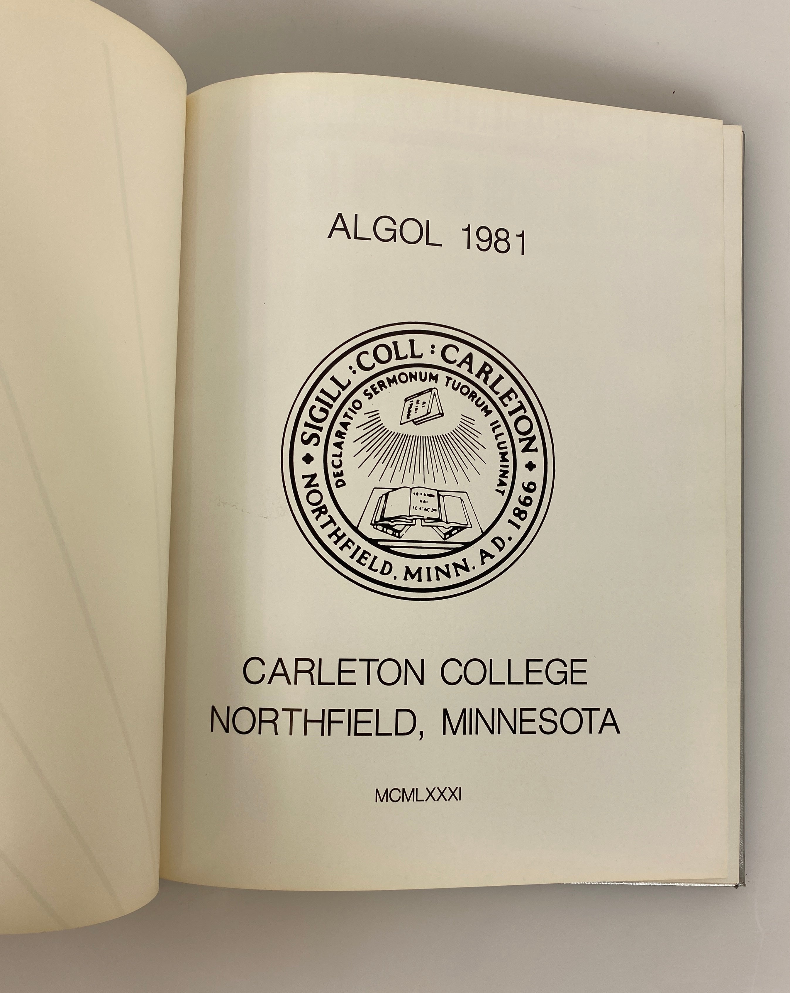 1981 Carleton College Yearbook Northfield Minnesota HC