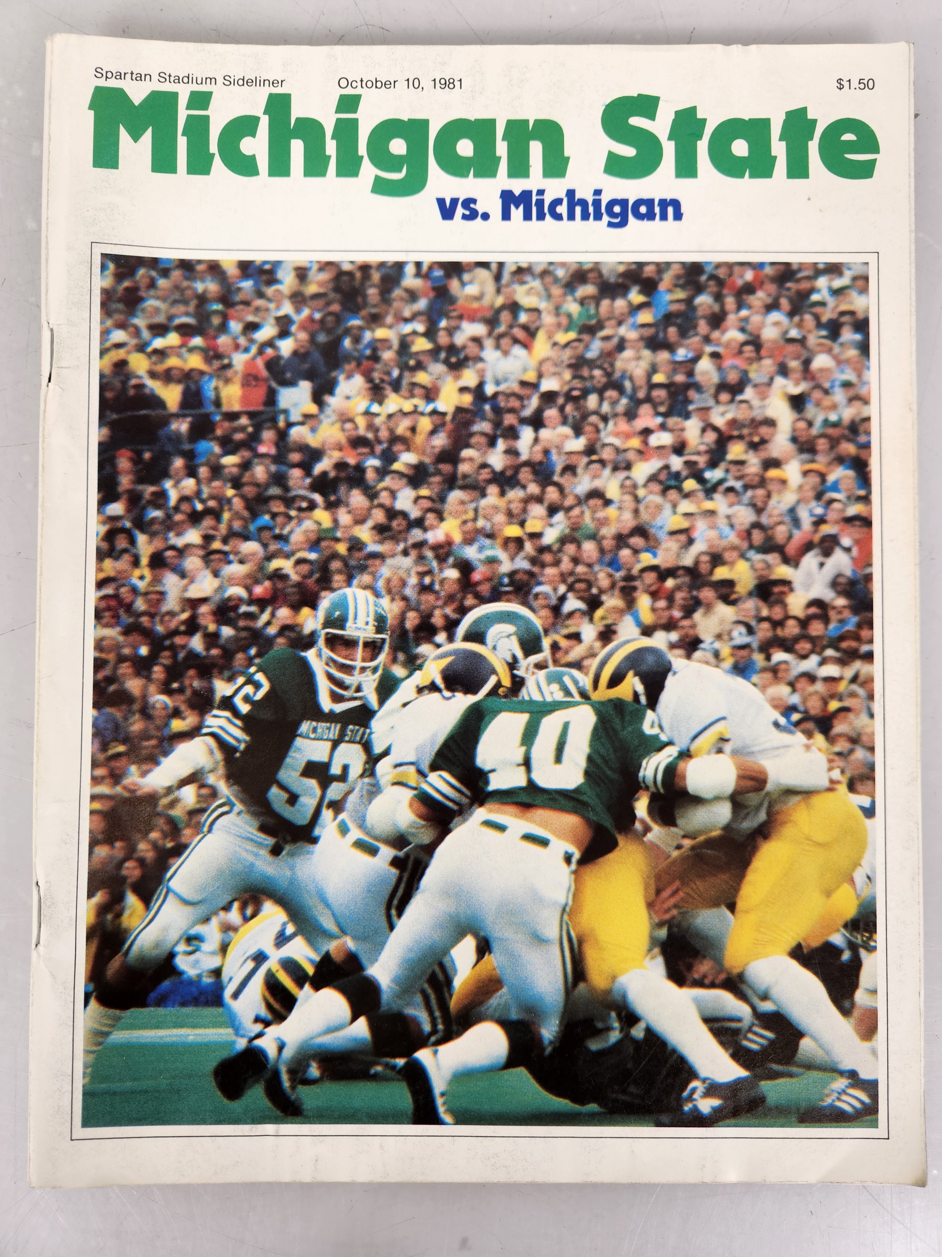 1981 Michigan State vs Michigan Spartan Stadium Sideliner Football Program