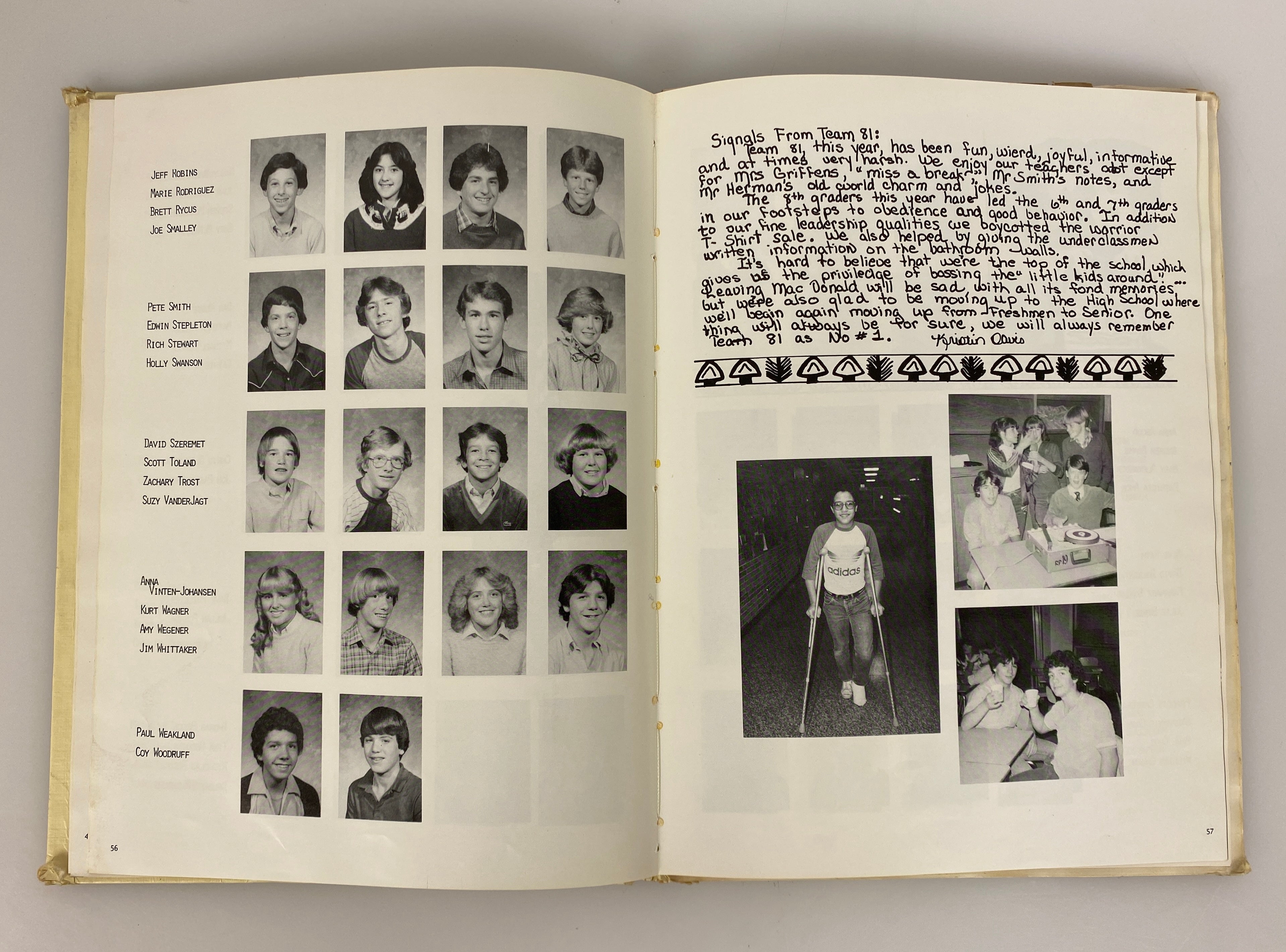 1982 MacDonald Middle School Yearbook East Lansing Michigan HC