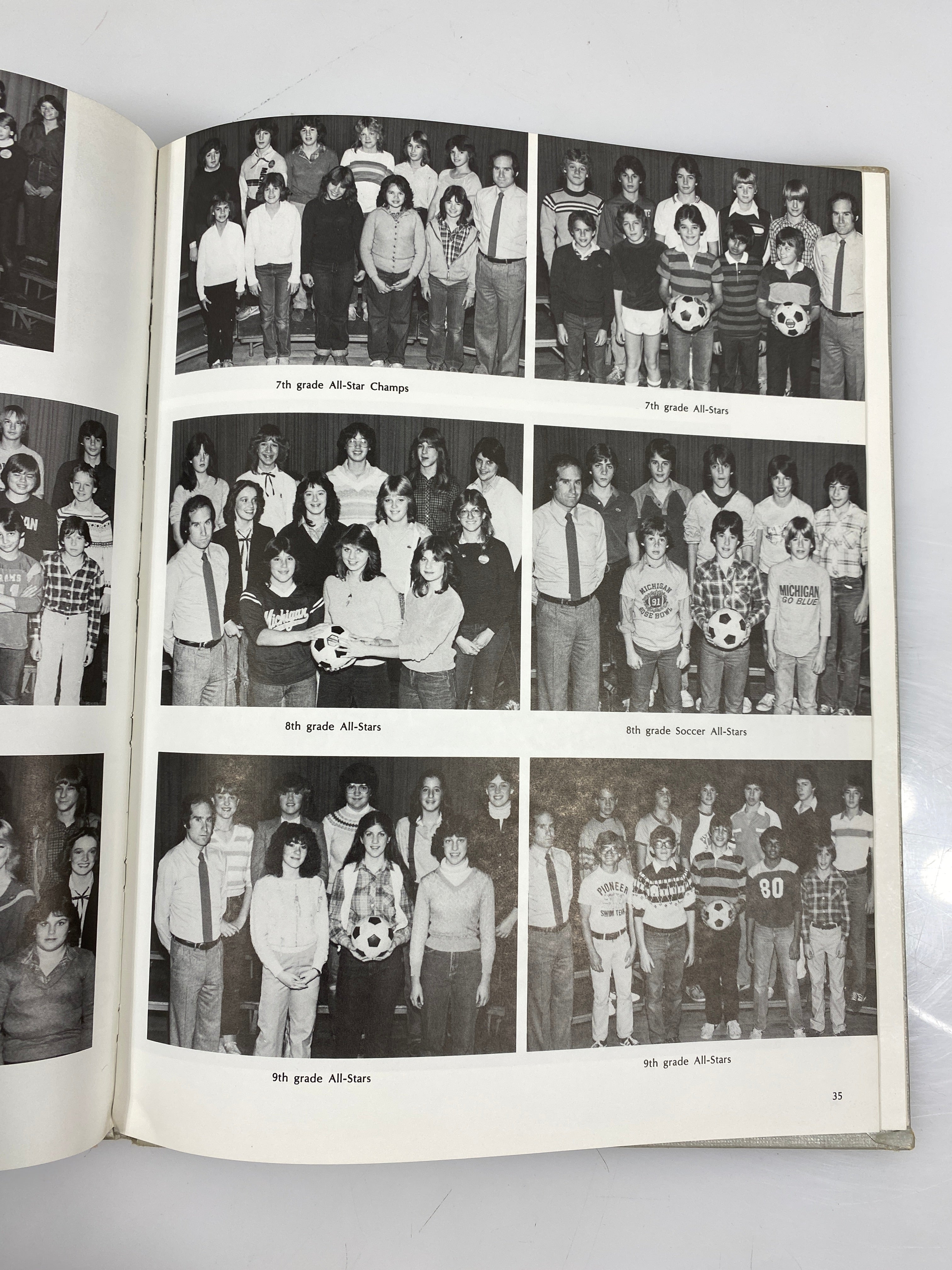 1982 Pioneer Middle School Yearbook Plymouth, Michigan HC