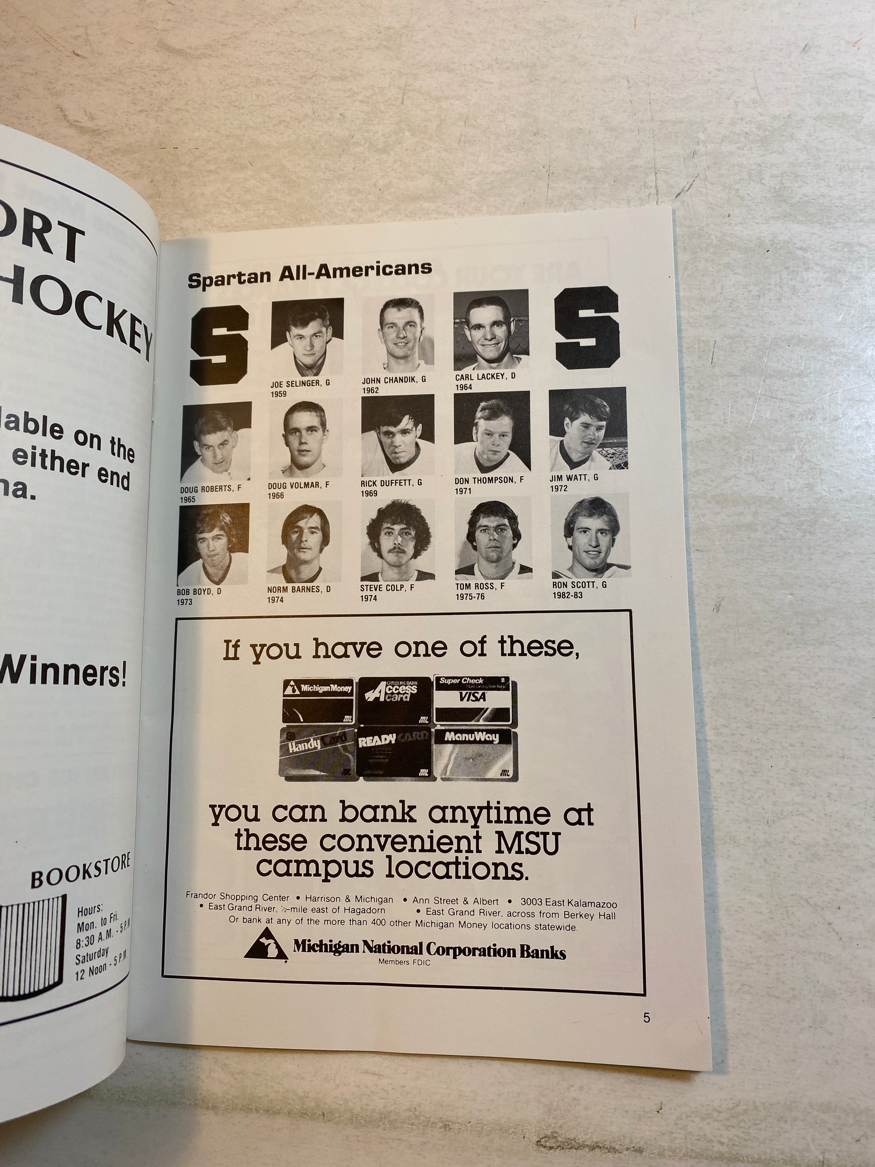 1984 Michigan State vs Ferris State Hockey Program