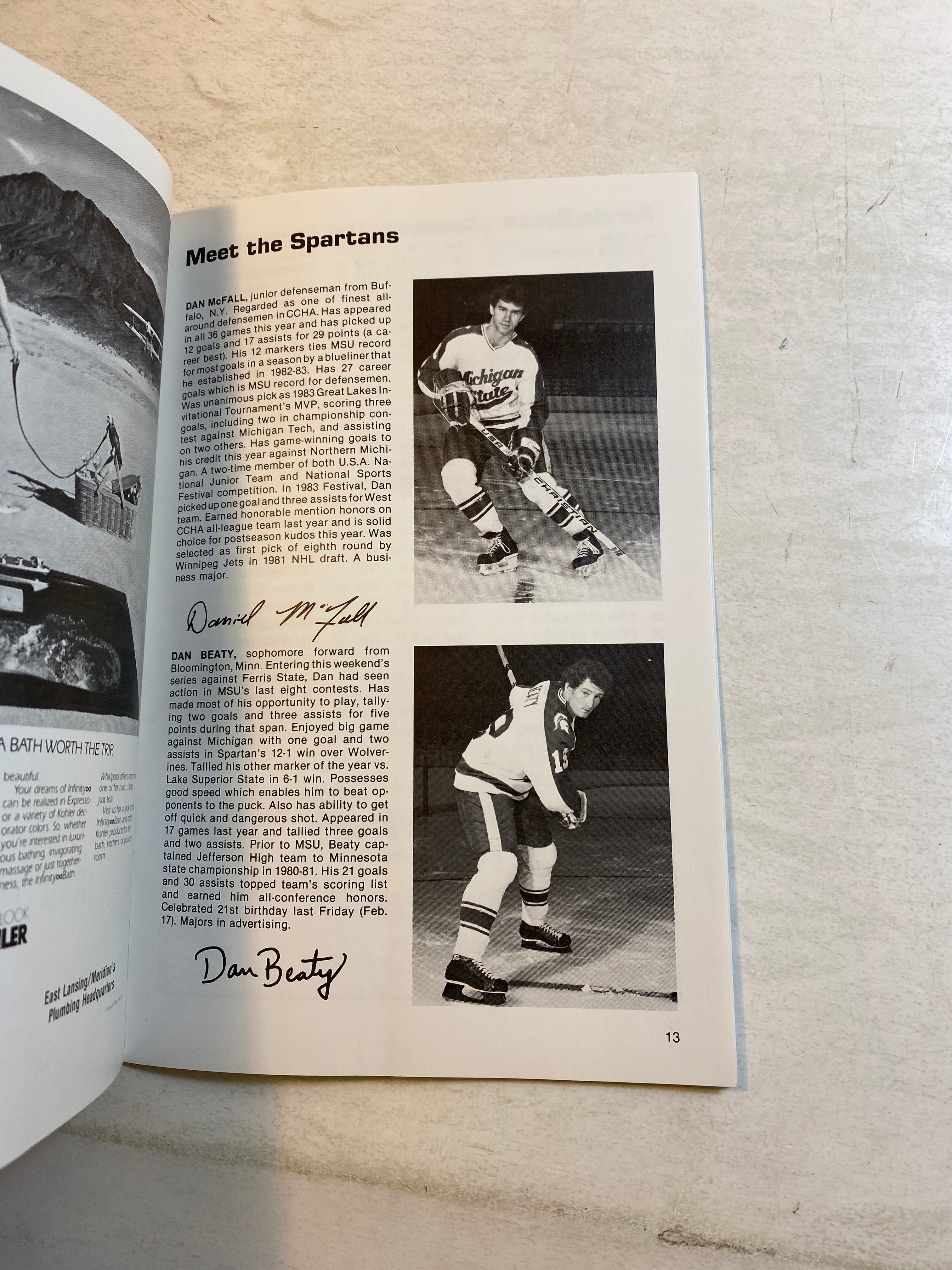 1984 Michigan State vs Ferris State Hockey Program