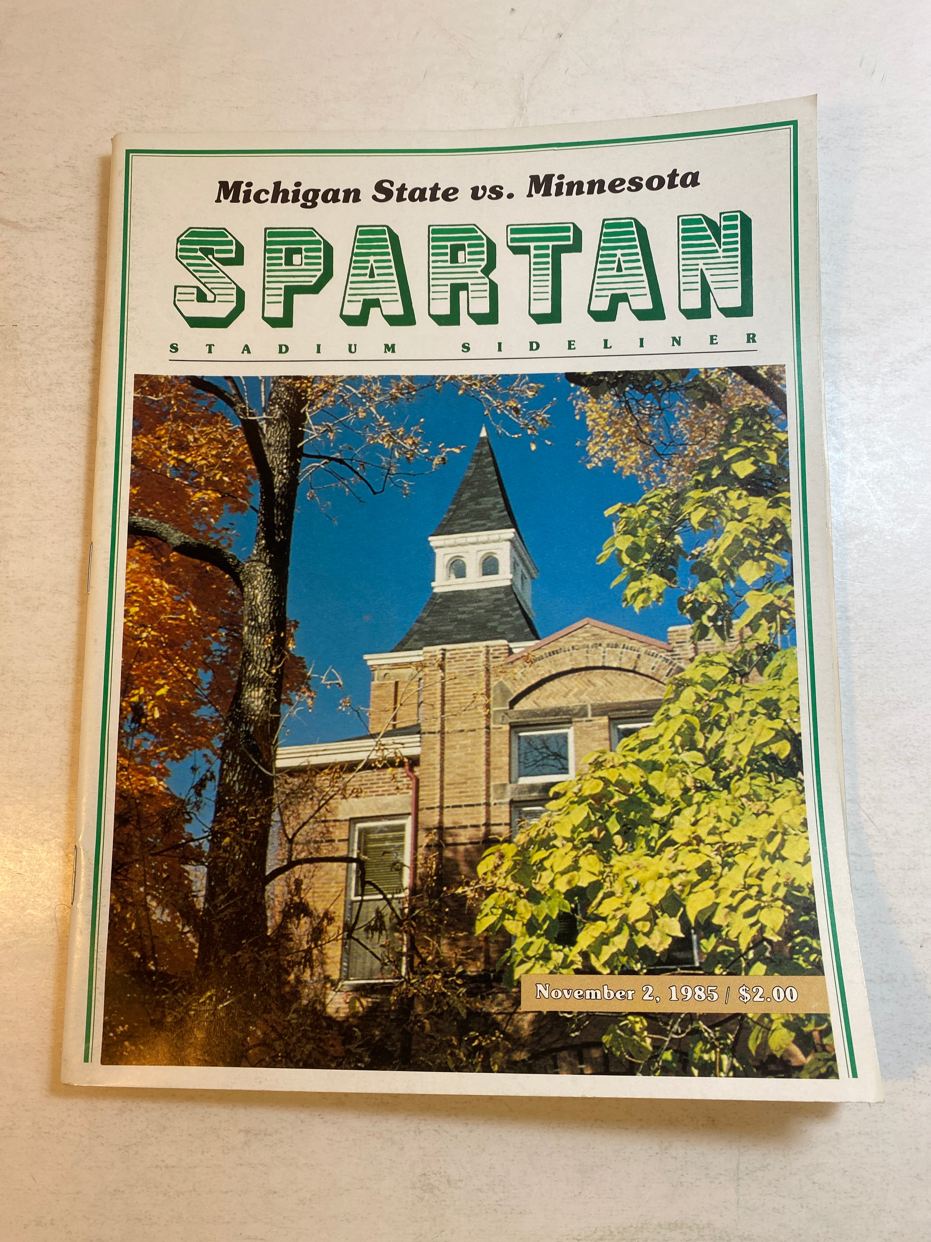 1985 Michigan State vs Minnesota Spartan Sideliner Football Program