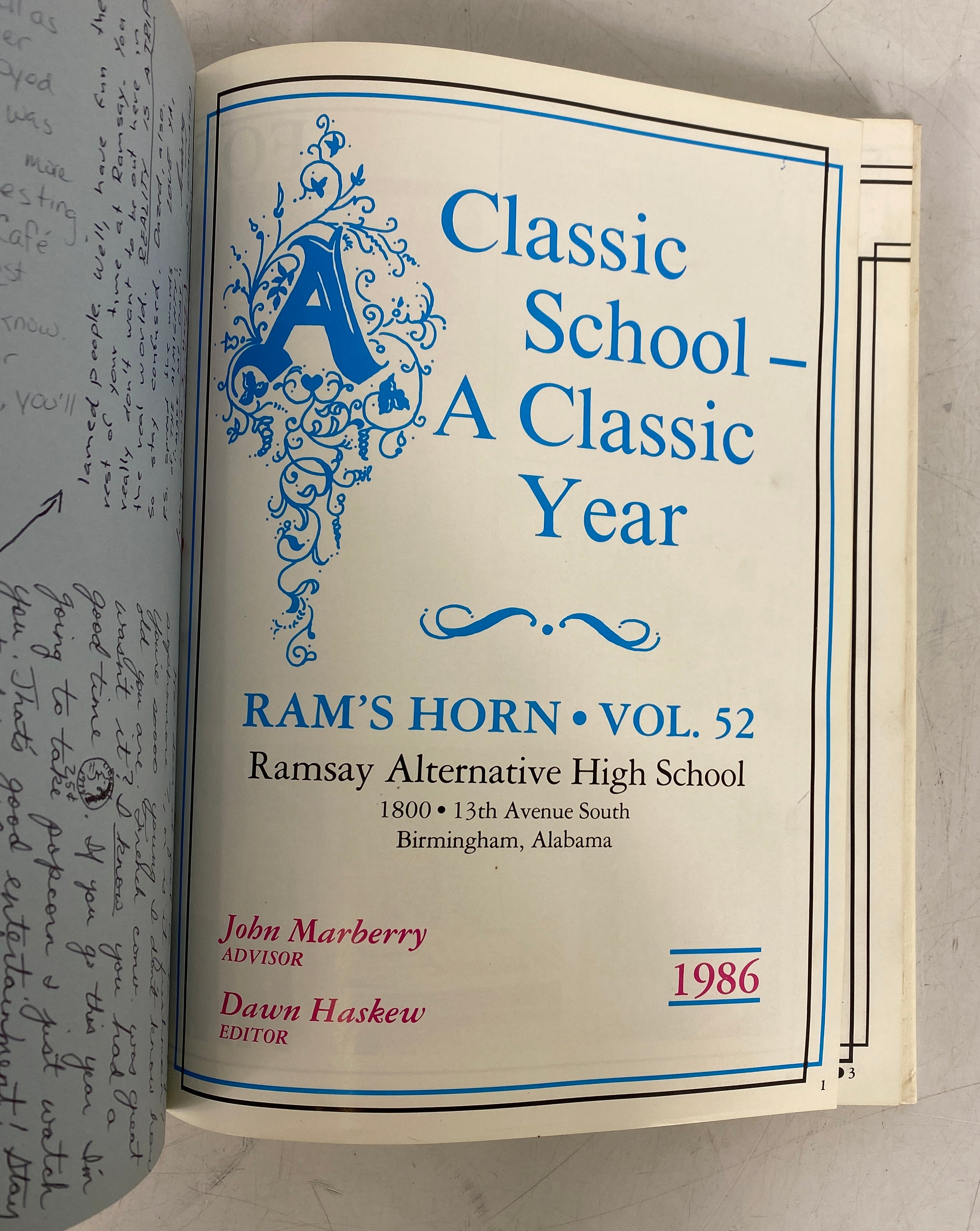1986 Ramsay High School Yearbook Birmingham Alabama HC