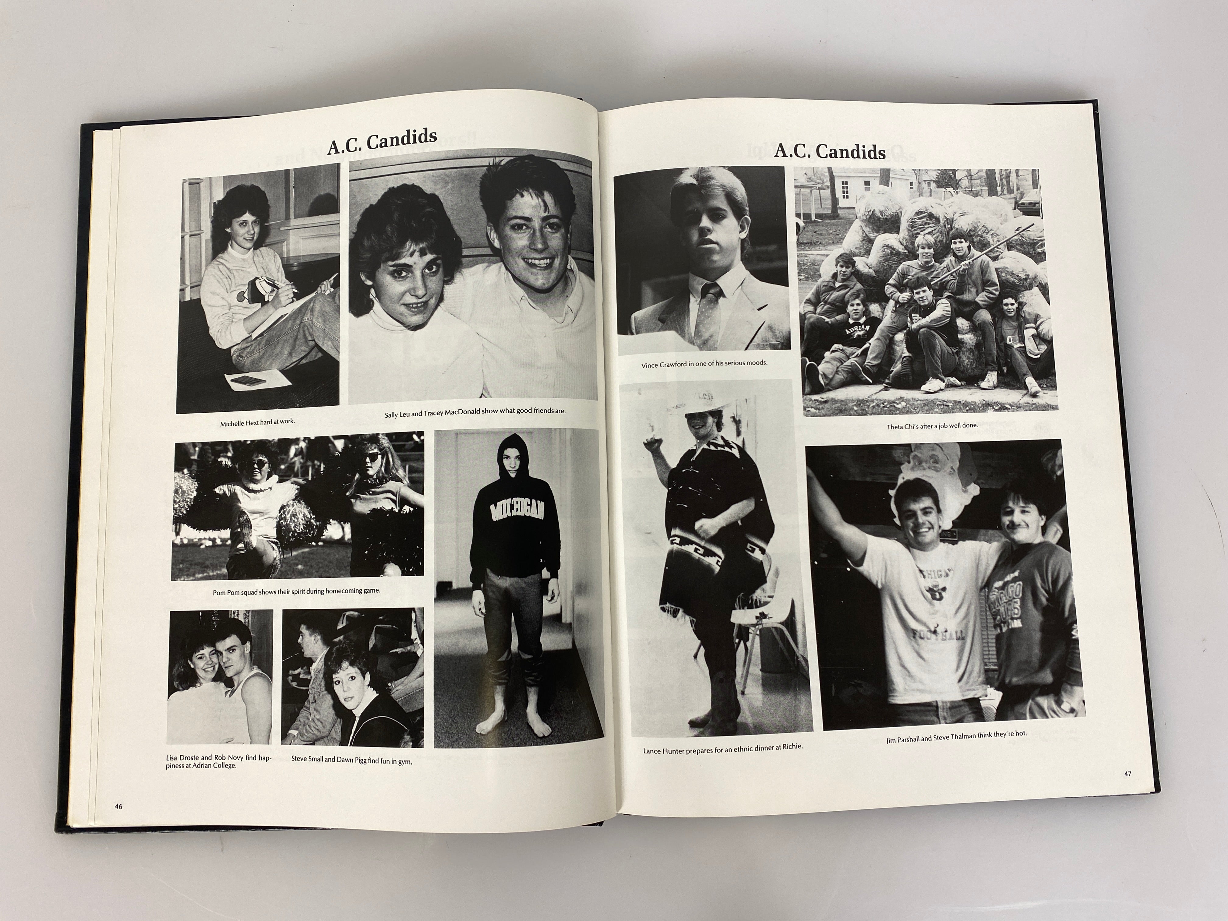 1987 Adrian College Yearbook "The Mound" Adrian Michigan HC
