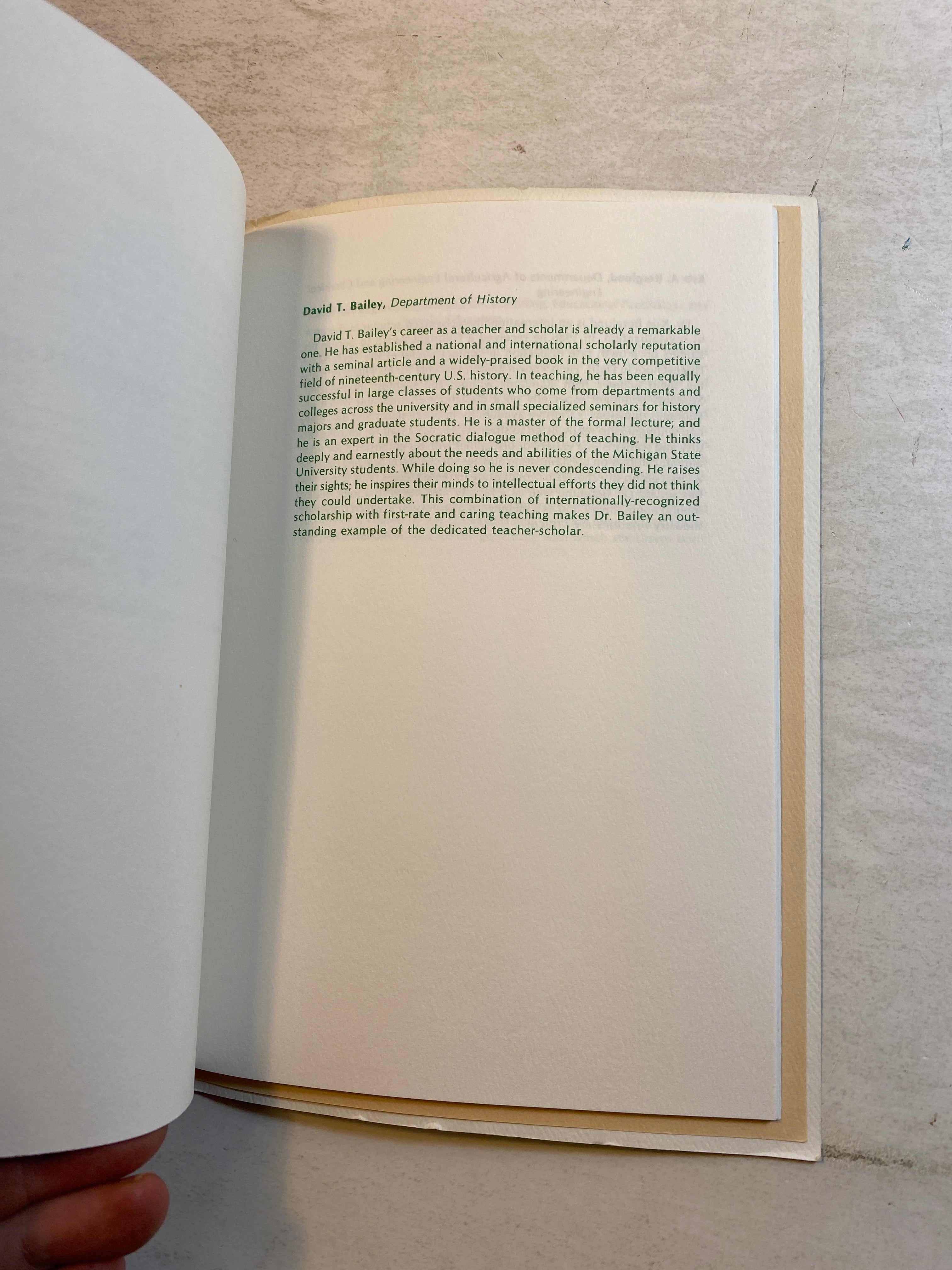 1987 Michigan State Faculty Awards Convocation Program
