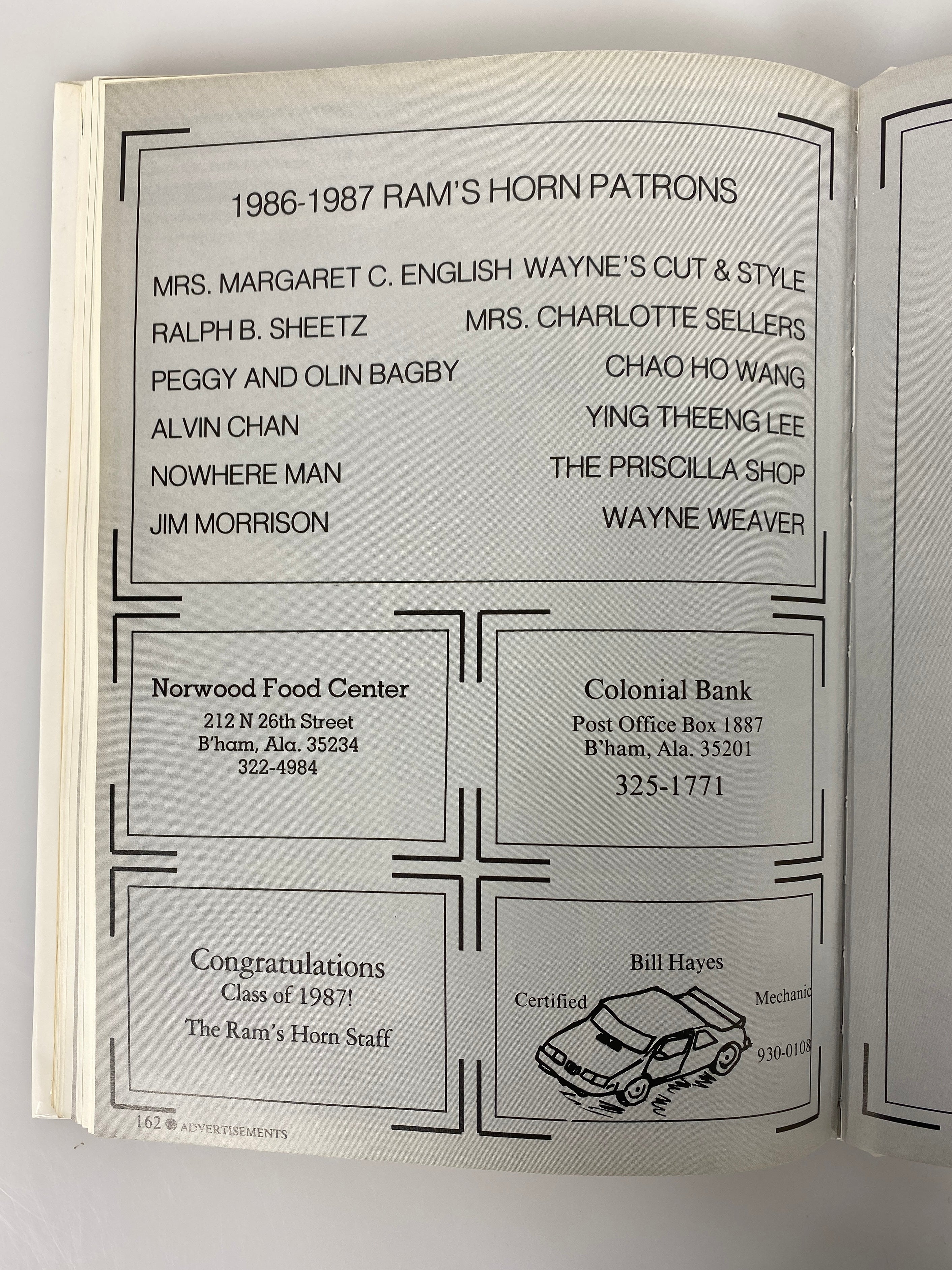 1987 Ramsay High School Yearbook Birmingham Alabama HC