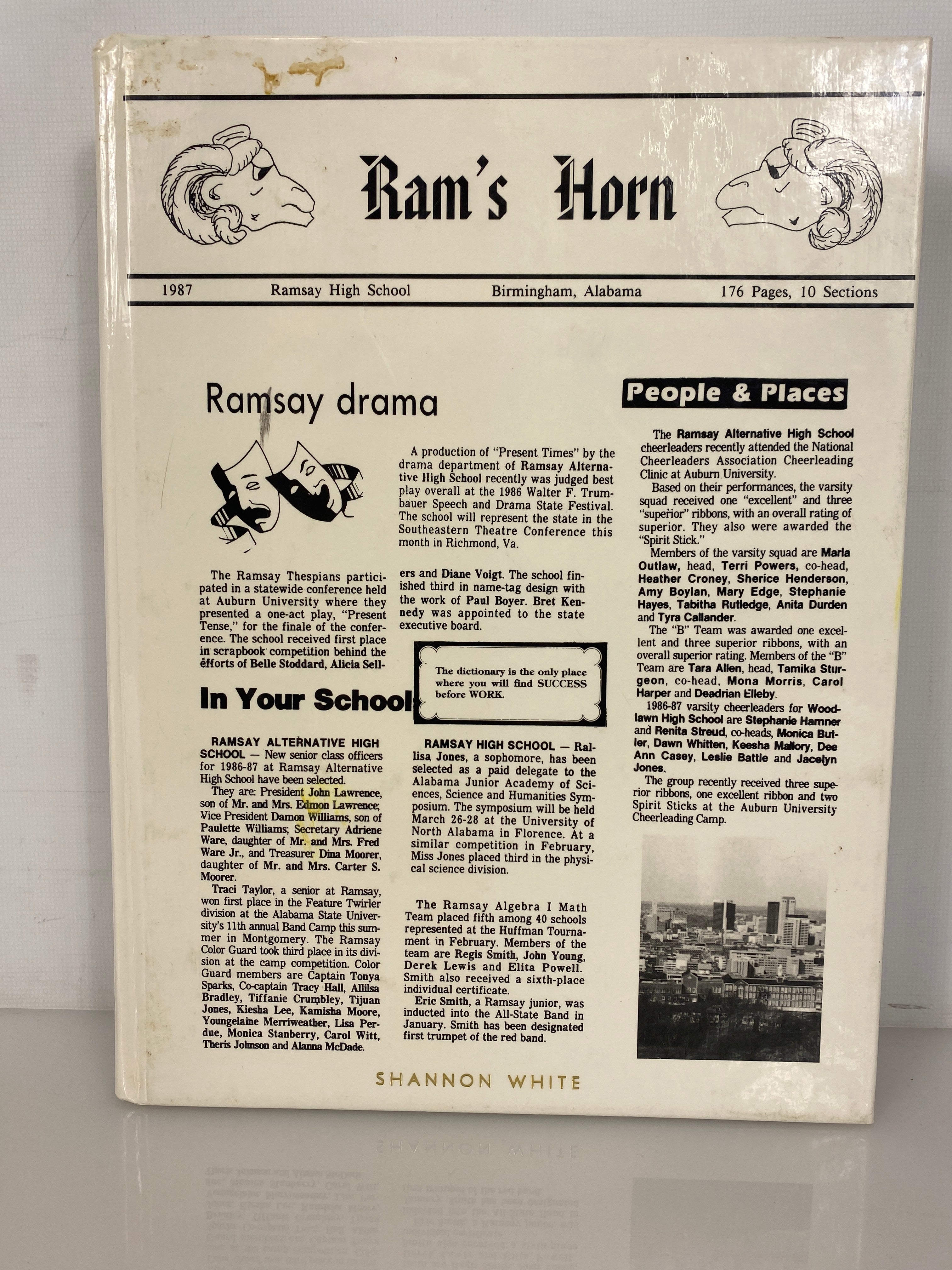 1987 Ramsay High School Yearbook Birmingham Alabama HC