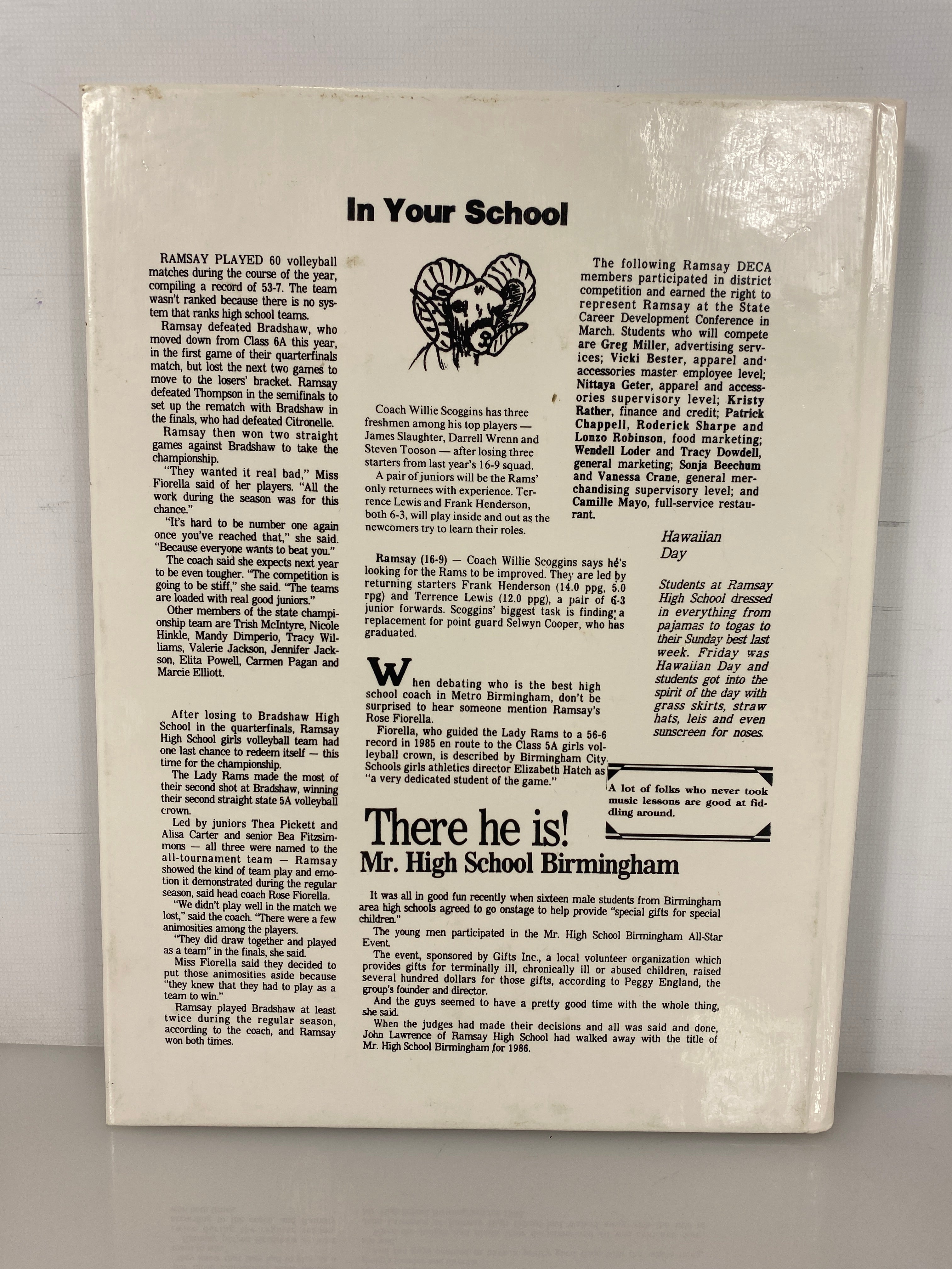 1987 Ramsay High School Yearbook Birmingham Alabama HC
