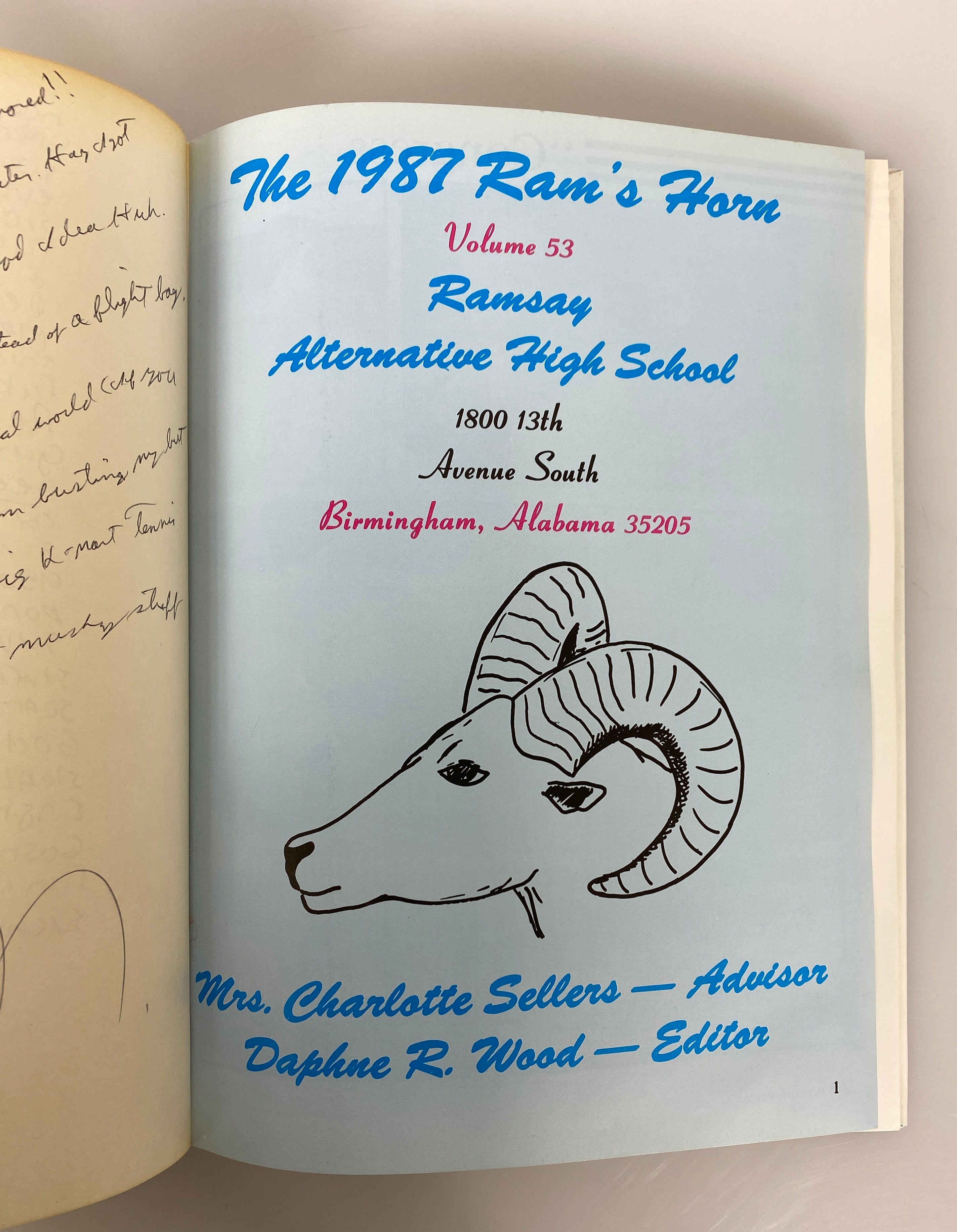 1987 Ramsay High School Yearbook Birmingham Alabama HC