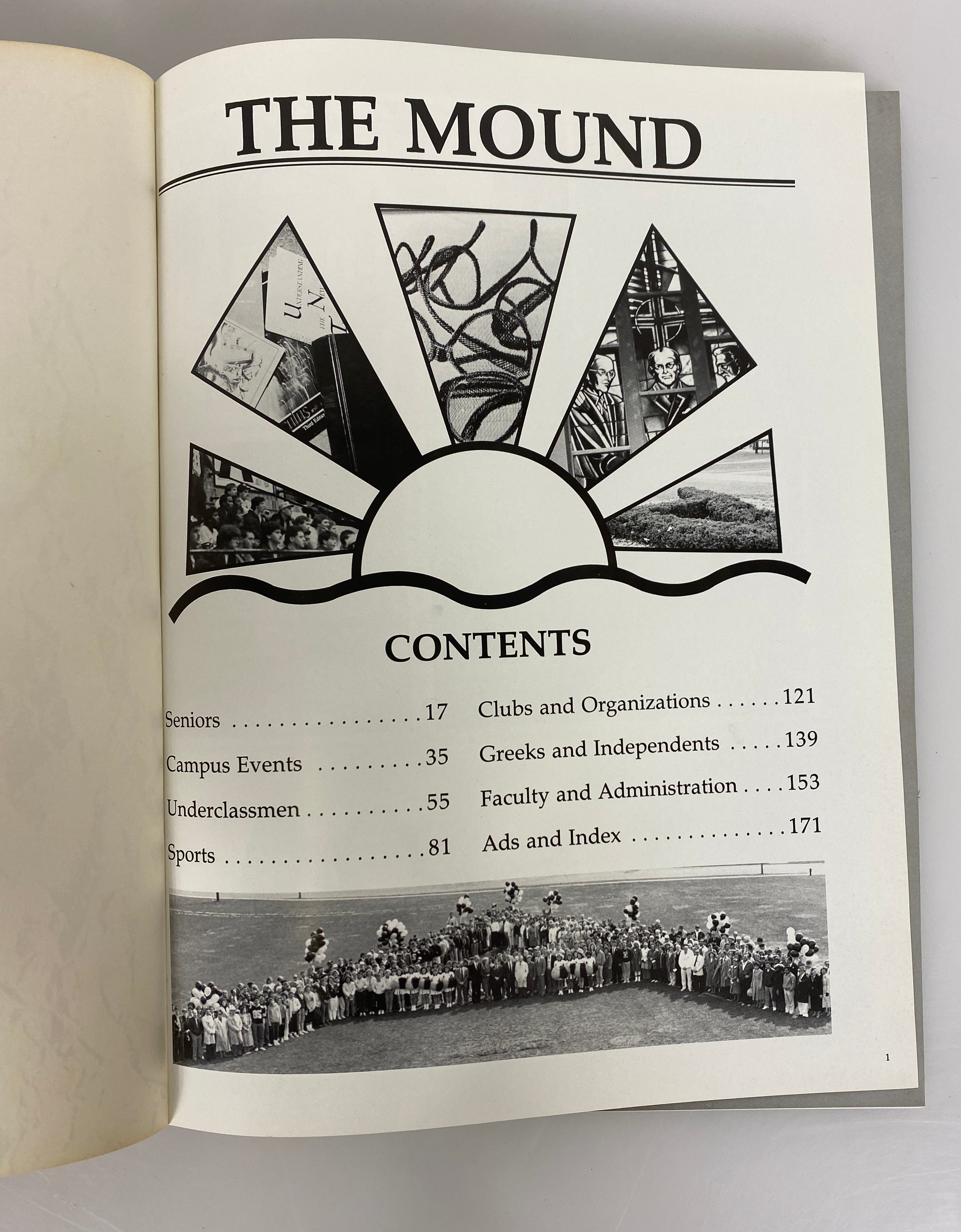 1988 Adrian College Yearbook "The Mound" Adrian Michigan HC