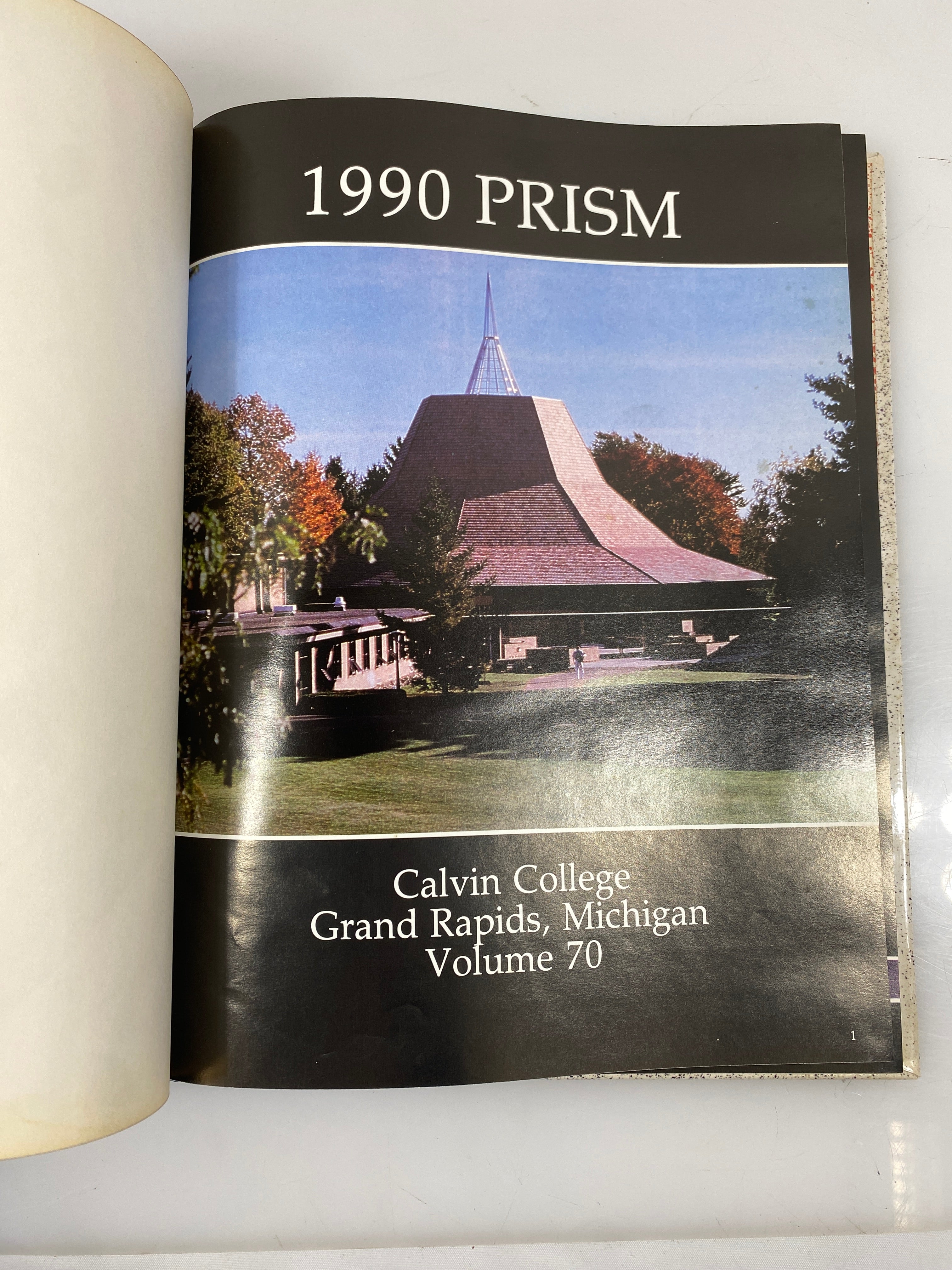 1990 Calvin College "Prism" Yearbook Grand Rapids Michigan HC