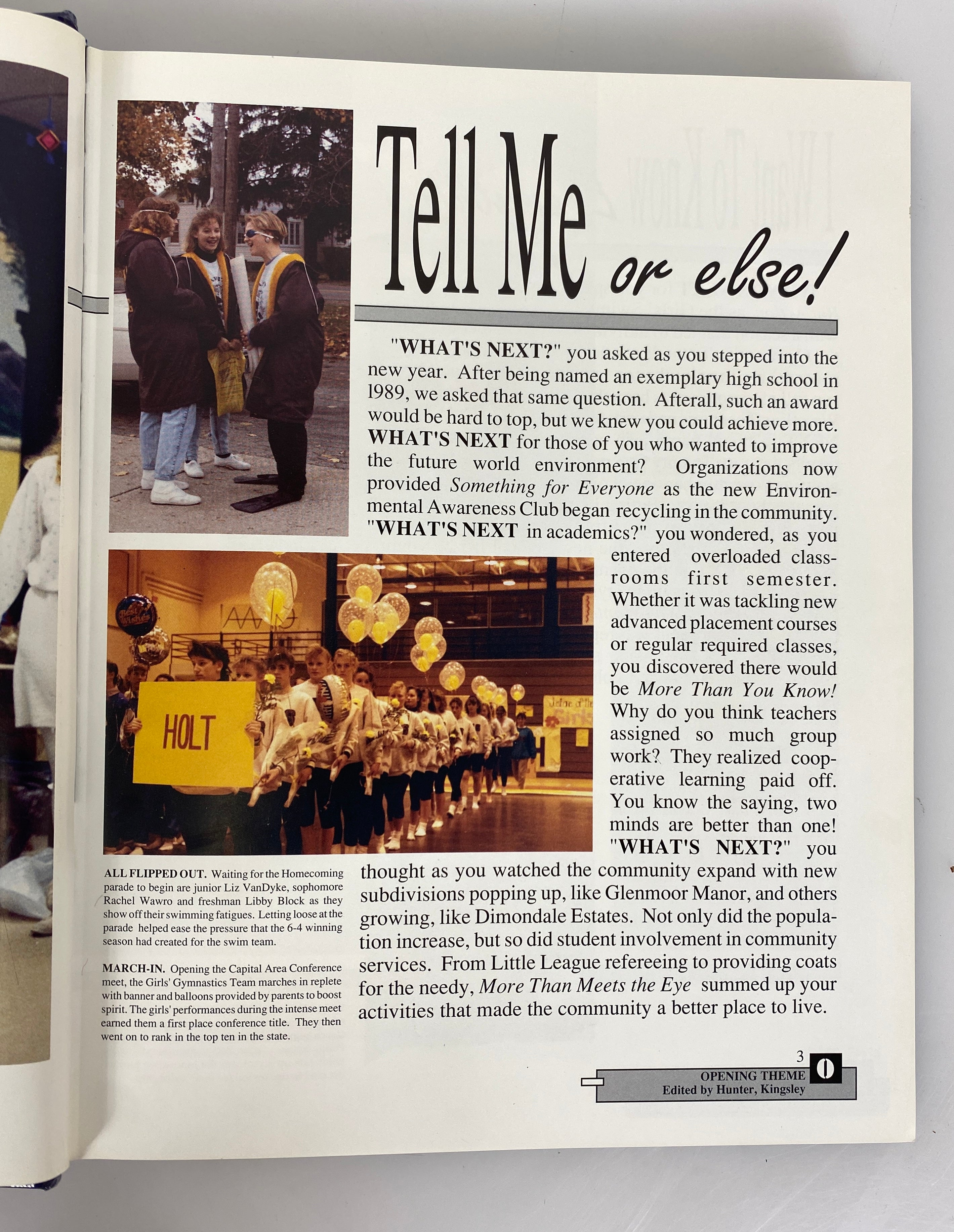 1990 Holt High School Yearbook "Rampages" Holt Michigan HC