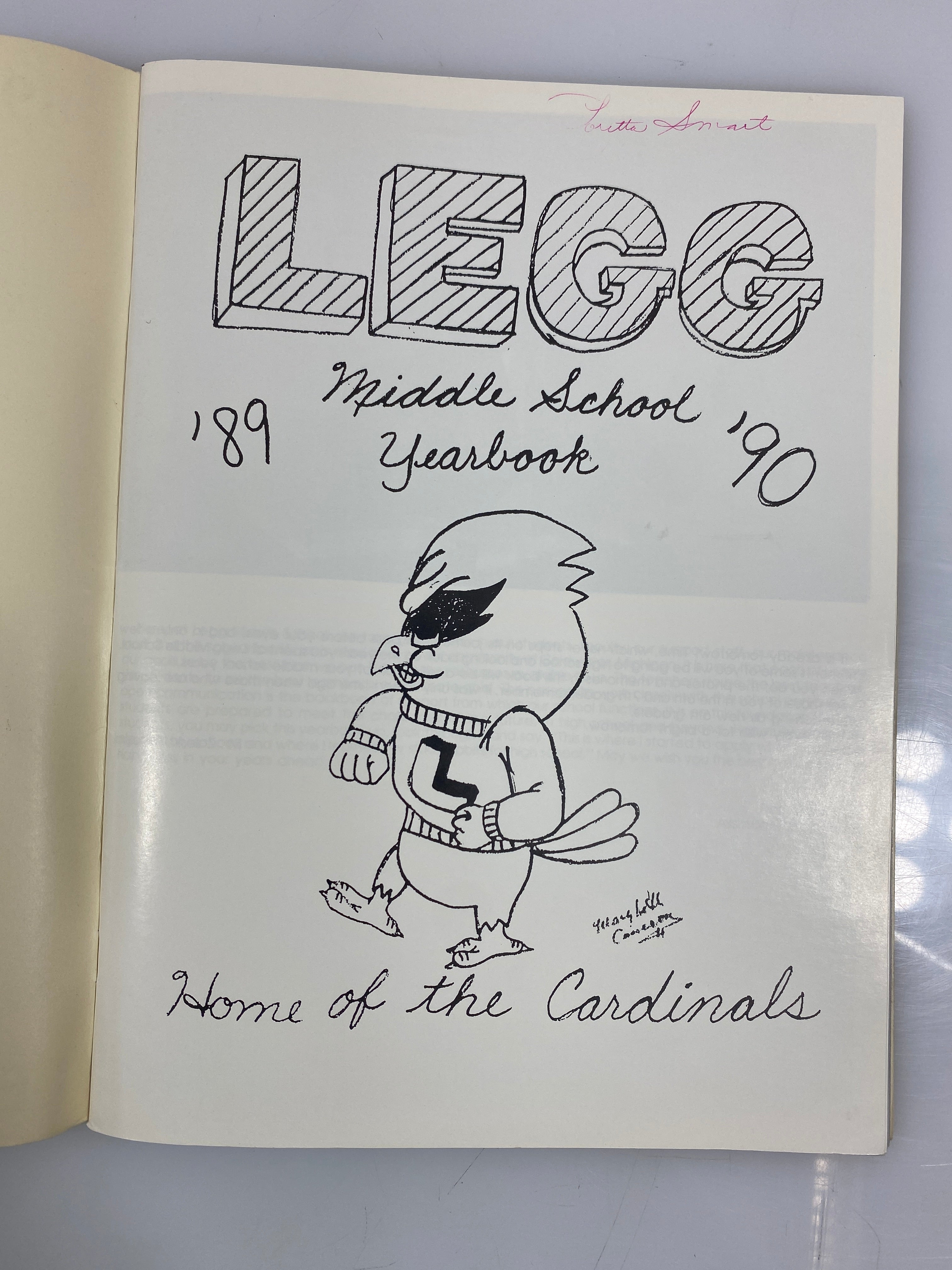1990 Legg Middle School Yearbook Coldwater Michigan SC