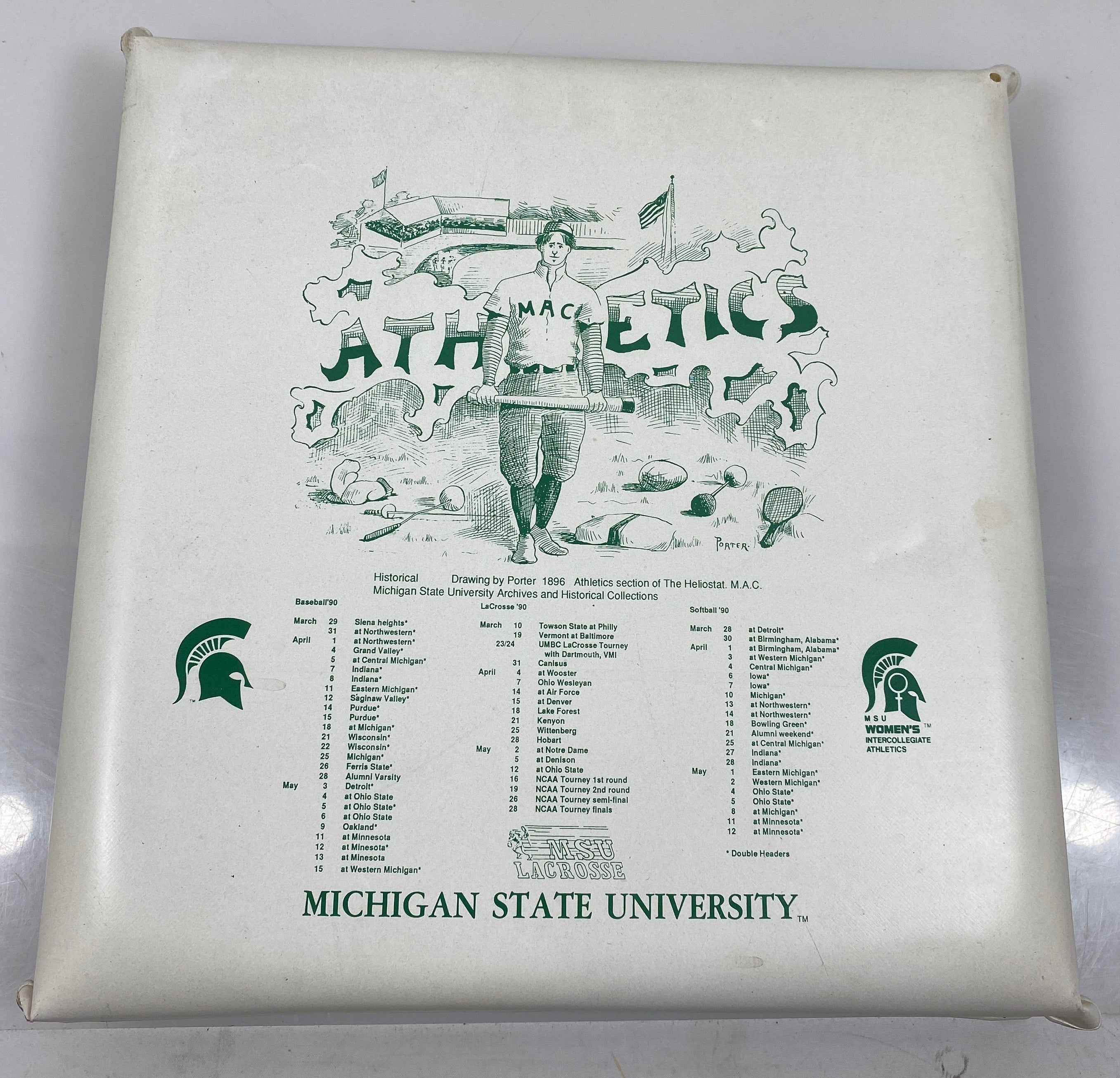 1990s MSU Spartans Seat Cushion Stadium Pad Green Portable Cushion