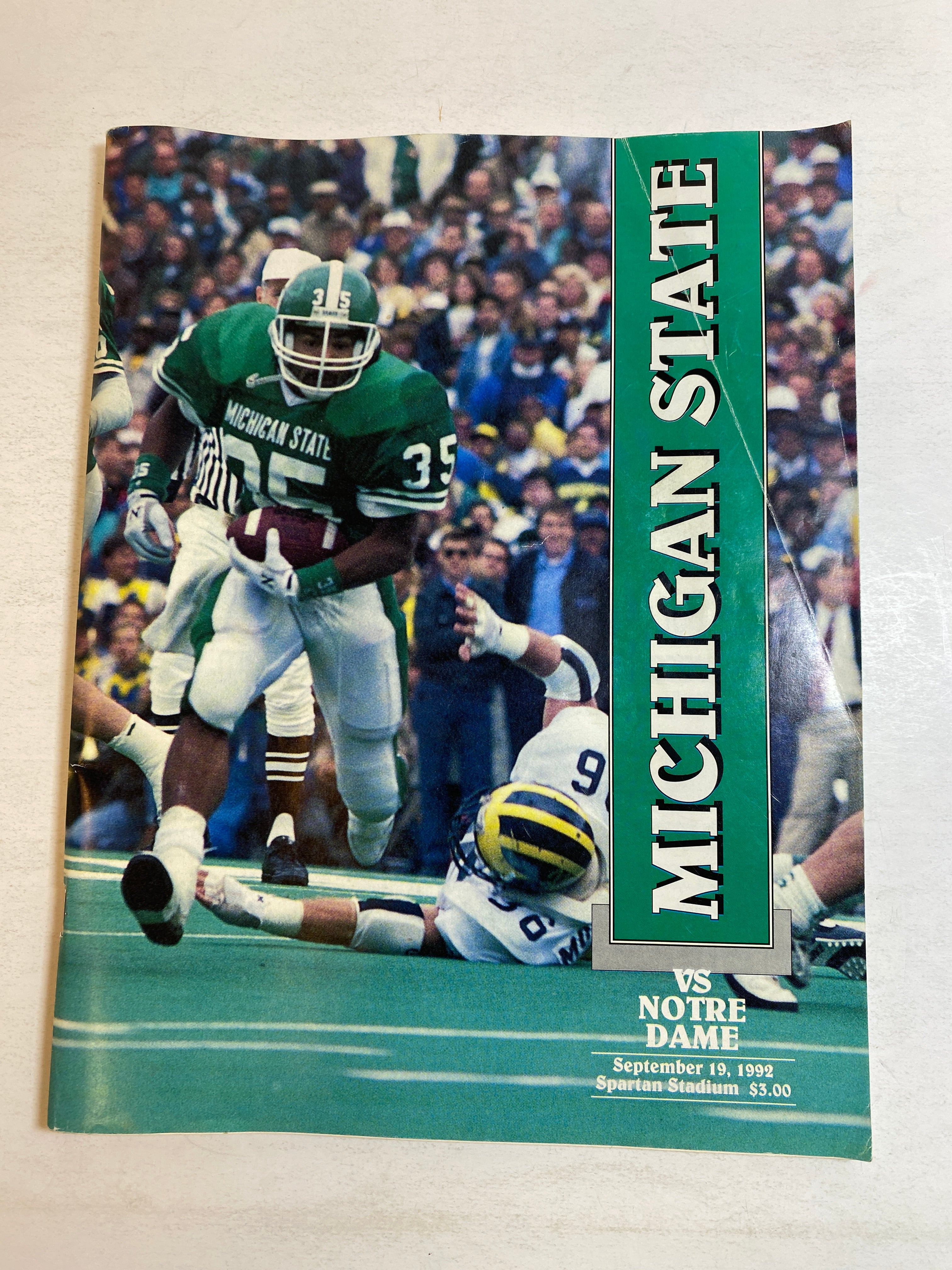 1992 Michigan State vs Notre Dame Football Program Tico Duckett