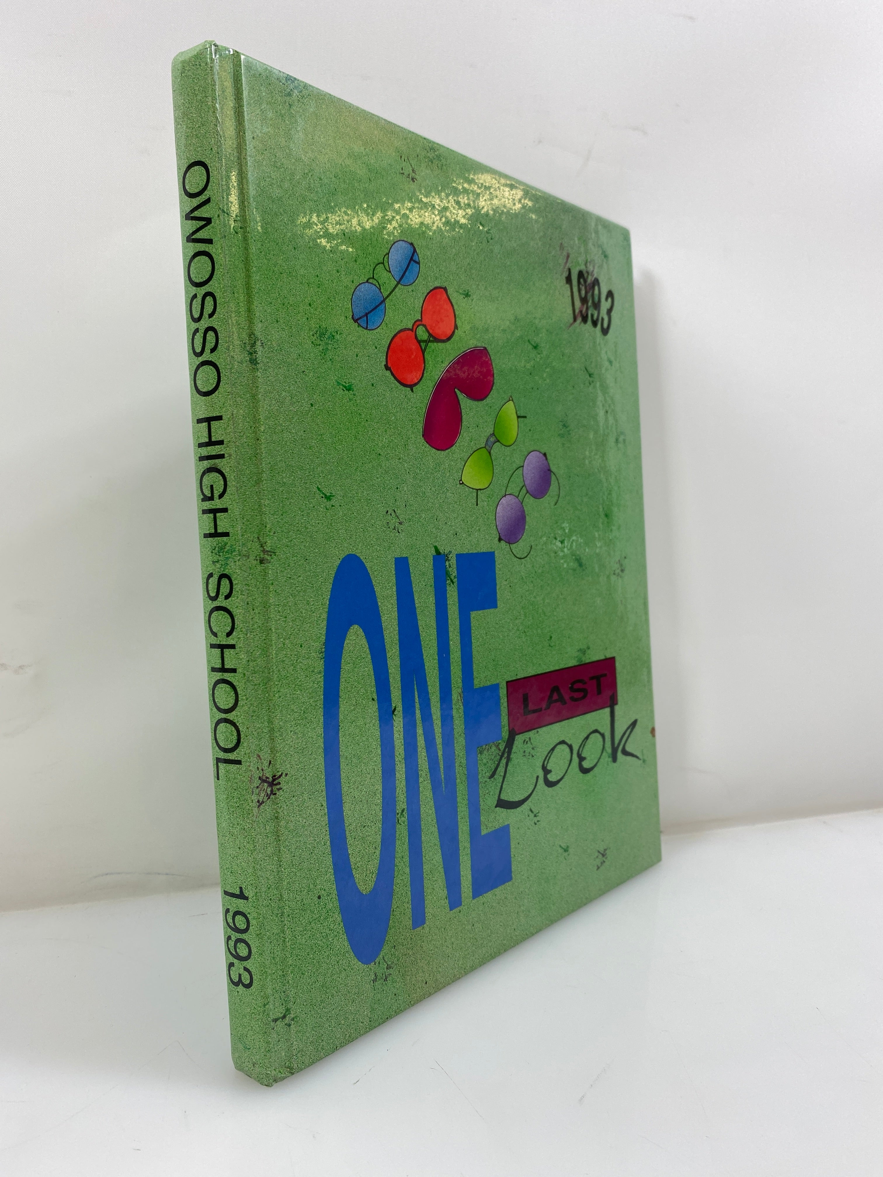 1993 'One Last Look' Owosso High School Yearbook Owosso Michigan HC