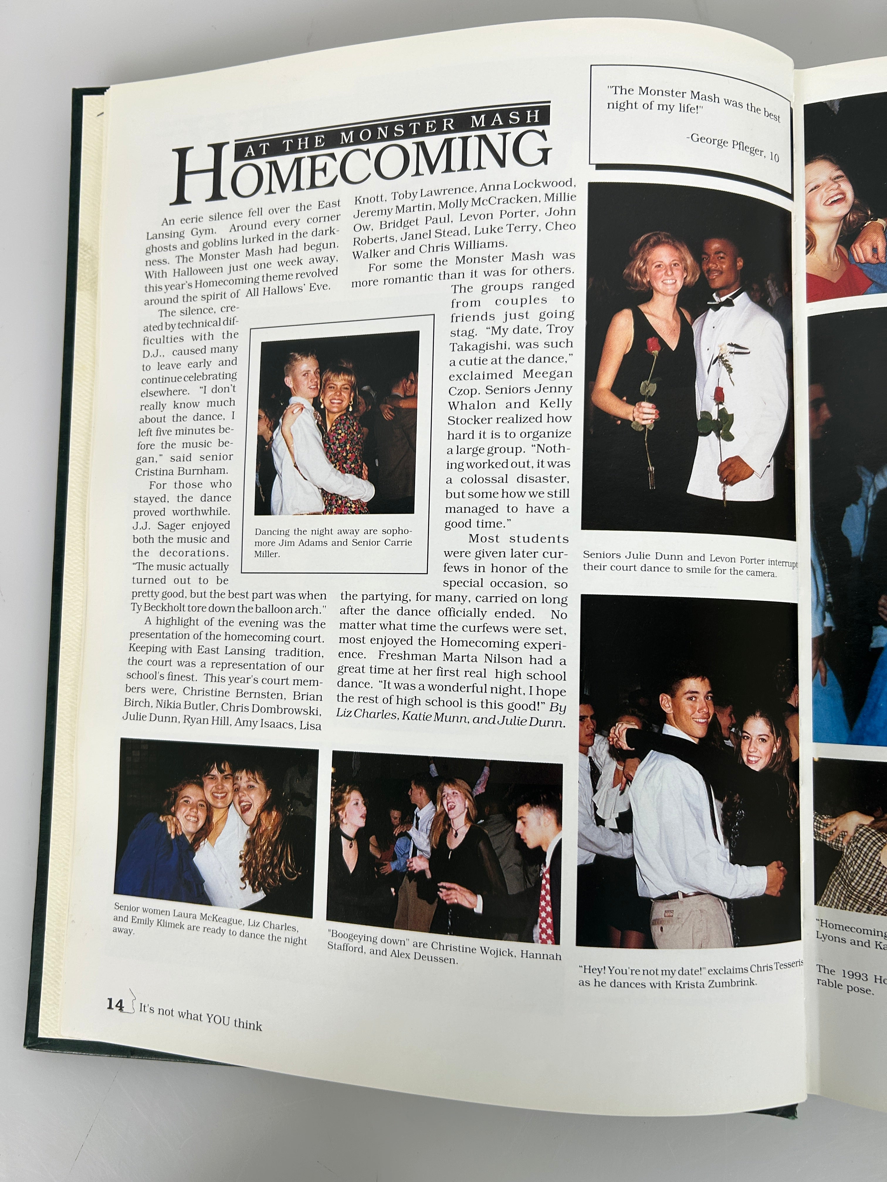 1994 "Ceniad" East Lansing High School Yearbook East Lansing, MI HC