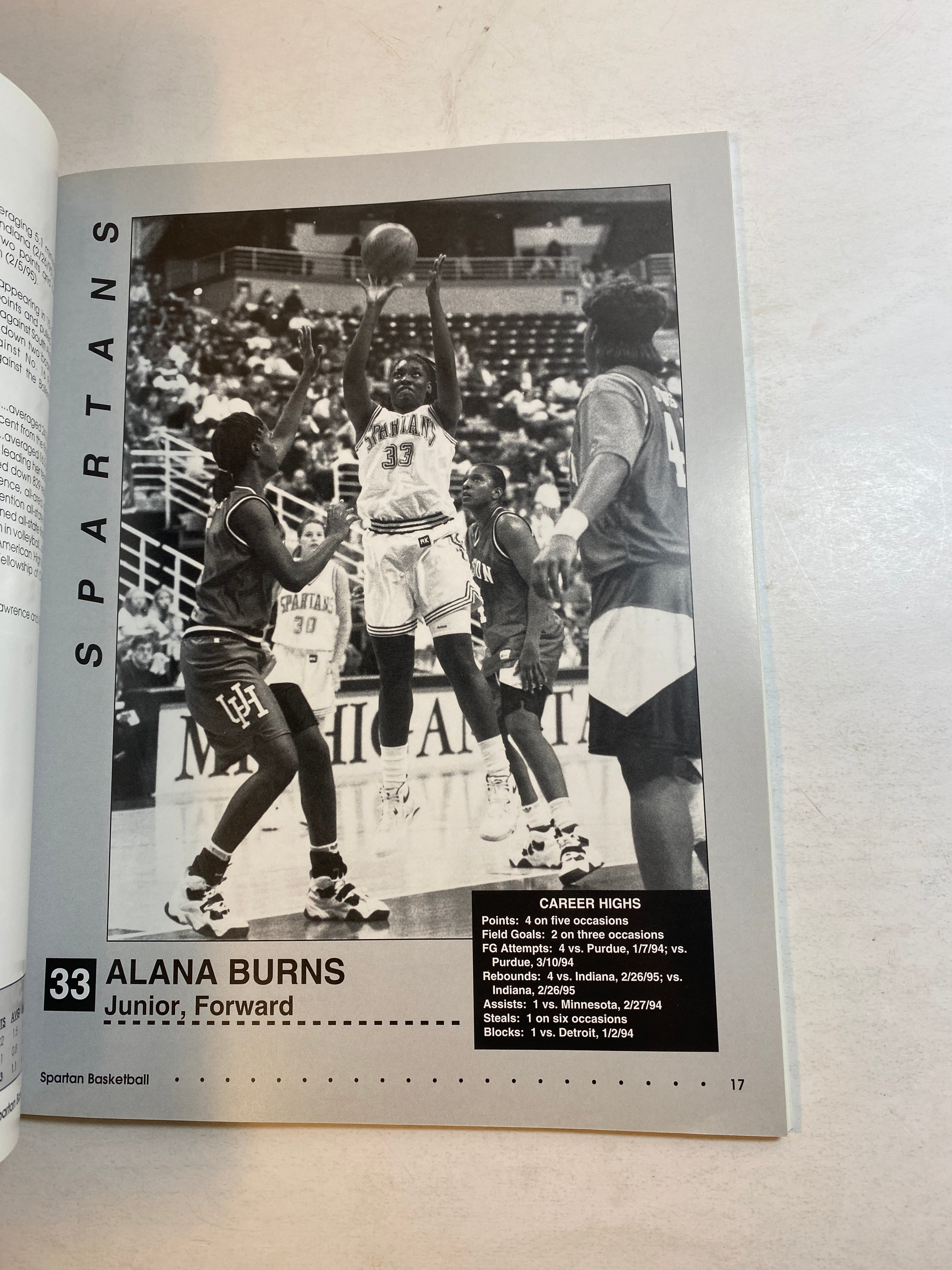1995-1996 MSU Michigan State Women's Basketball Media Guide