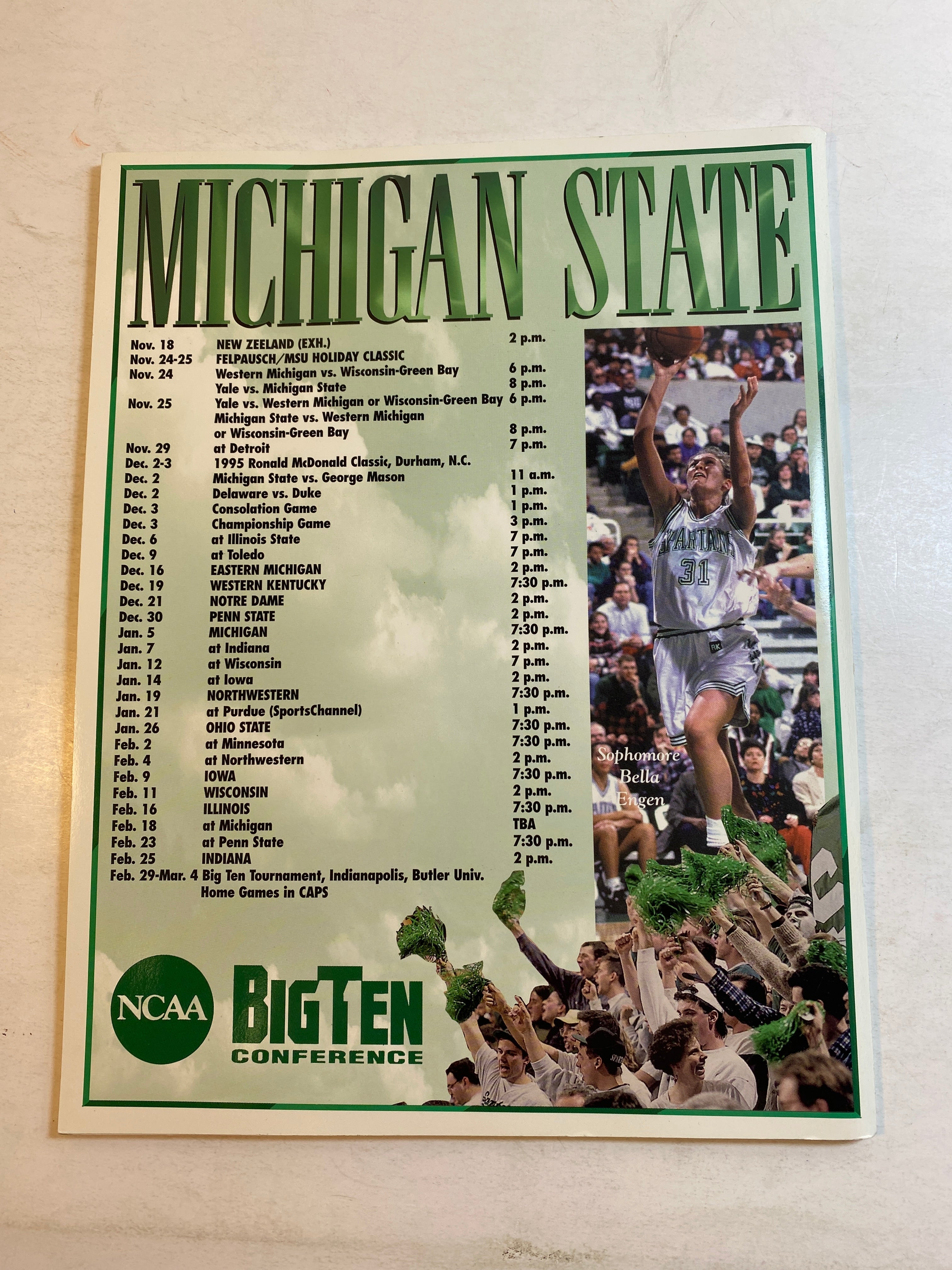 1995-1996 MSU Michigan State Women's Basketball Media Guide
