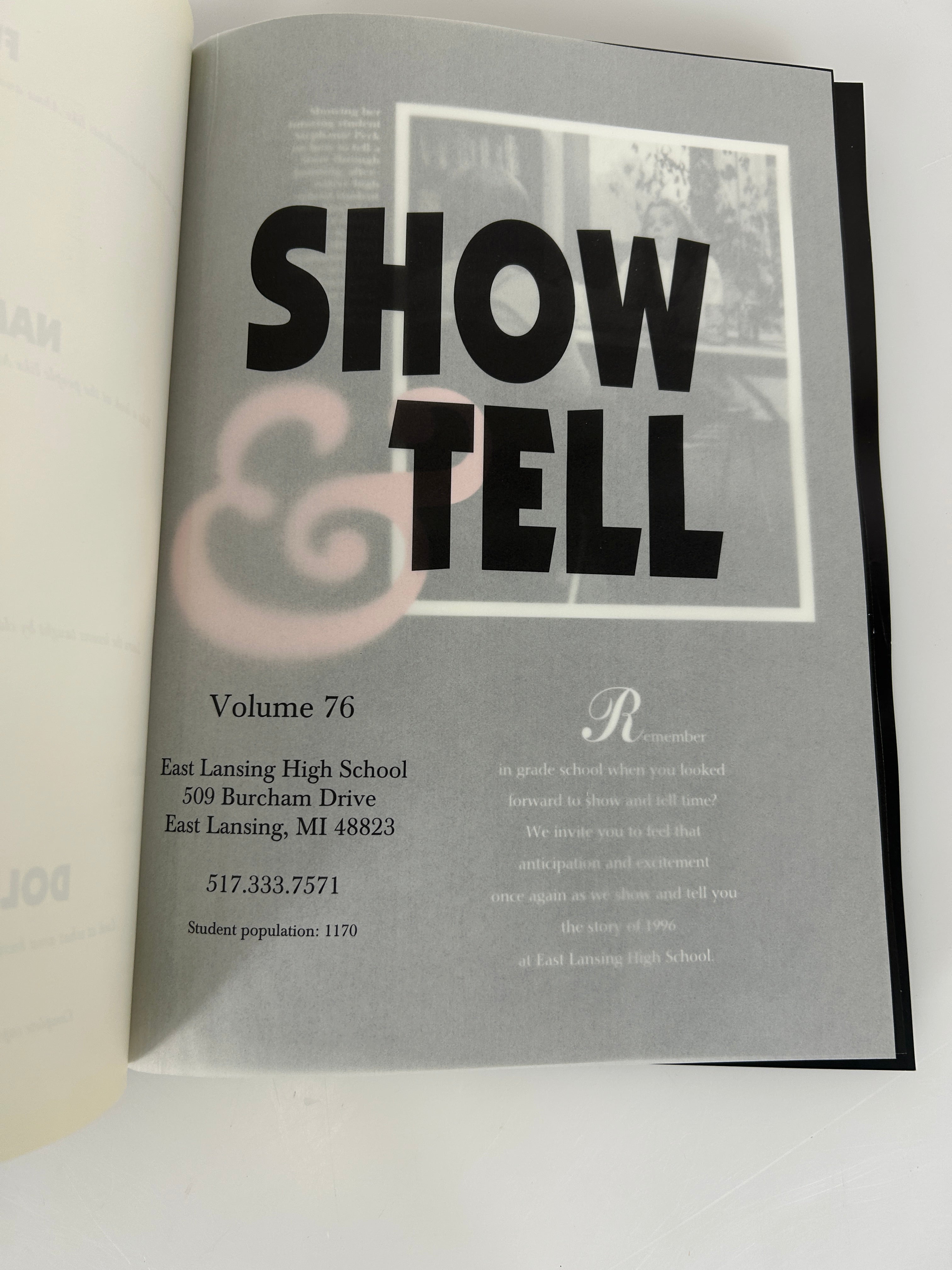 1996 "Ceniad" East Lansing High School Yearbook East Lansing, MI HC