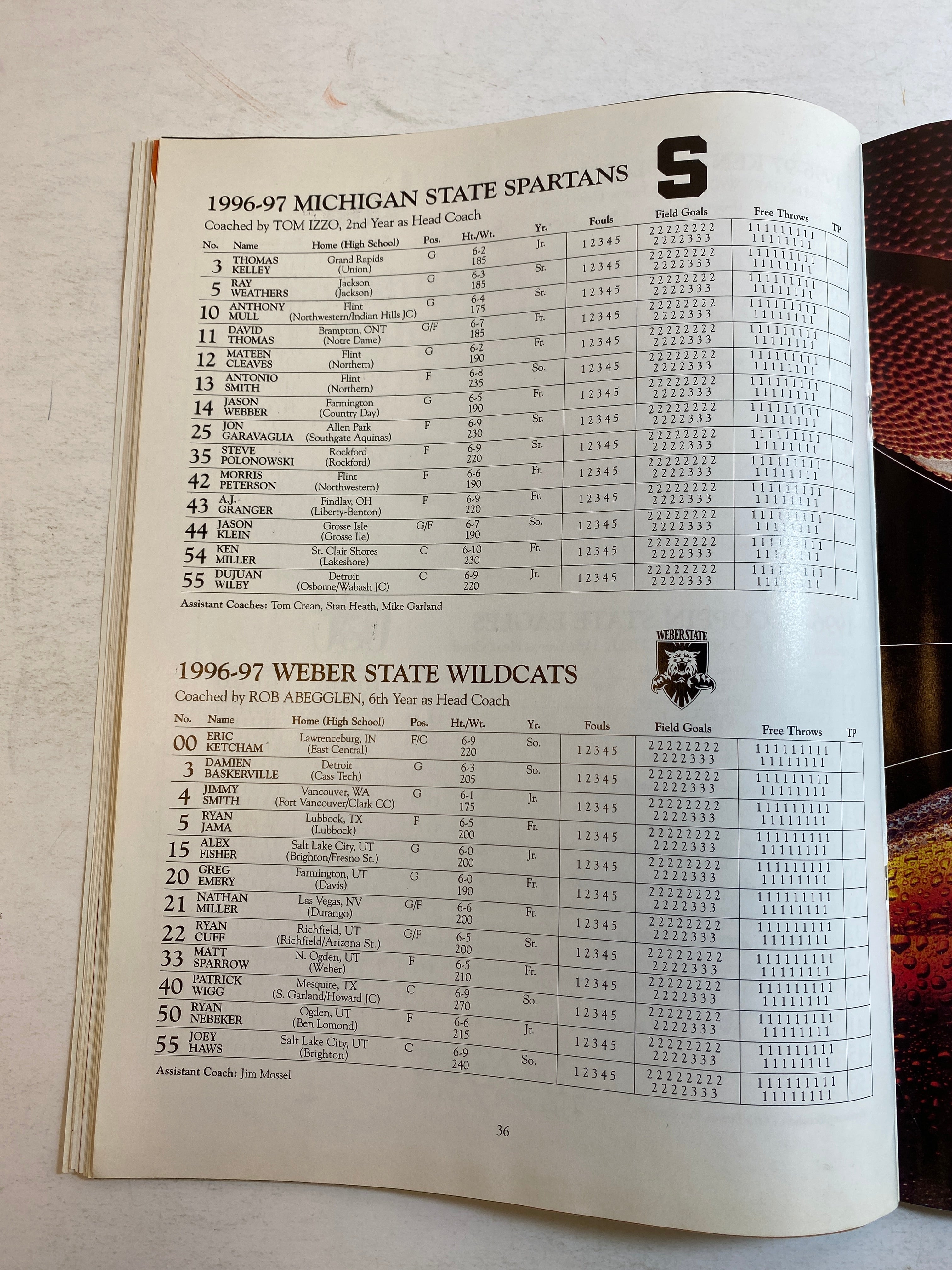 1996 Michigan State Olds Spartan Classic Program Izzo