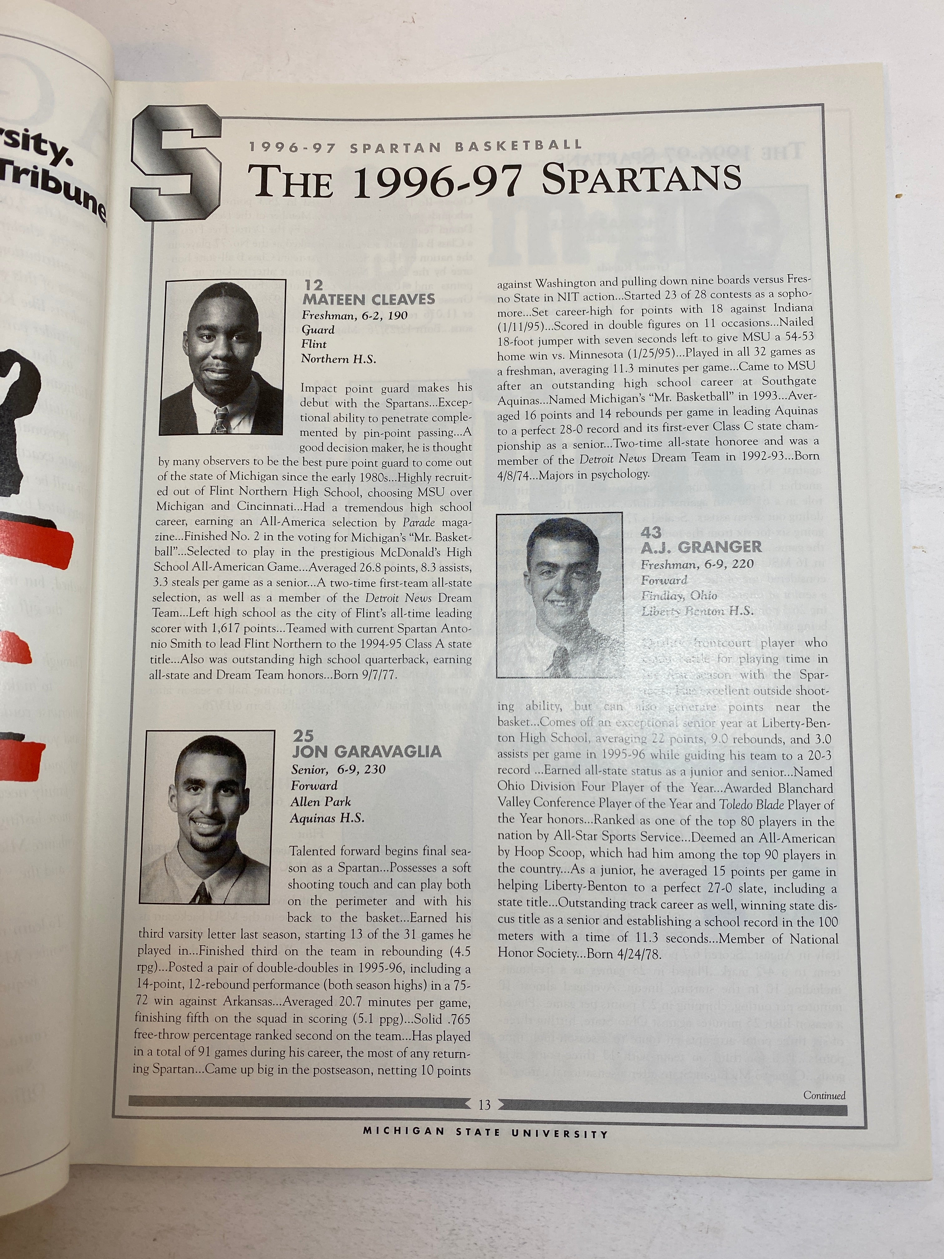 1997 Michigan State Vs Illinois Basketball Program