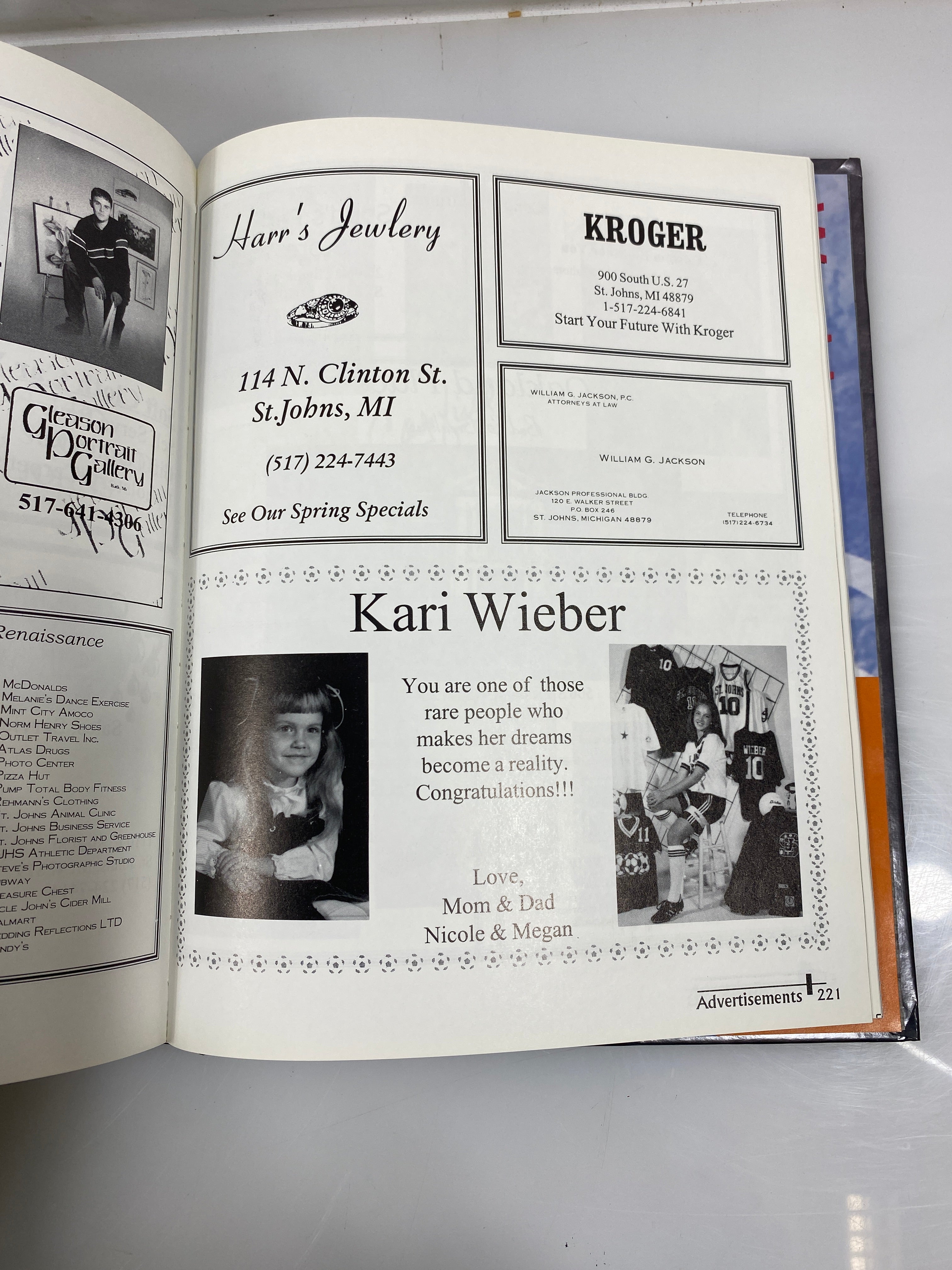 1999 "Wings" St. Johns High School Yearbook St. Johns Michigan HC