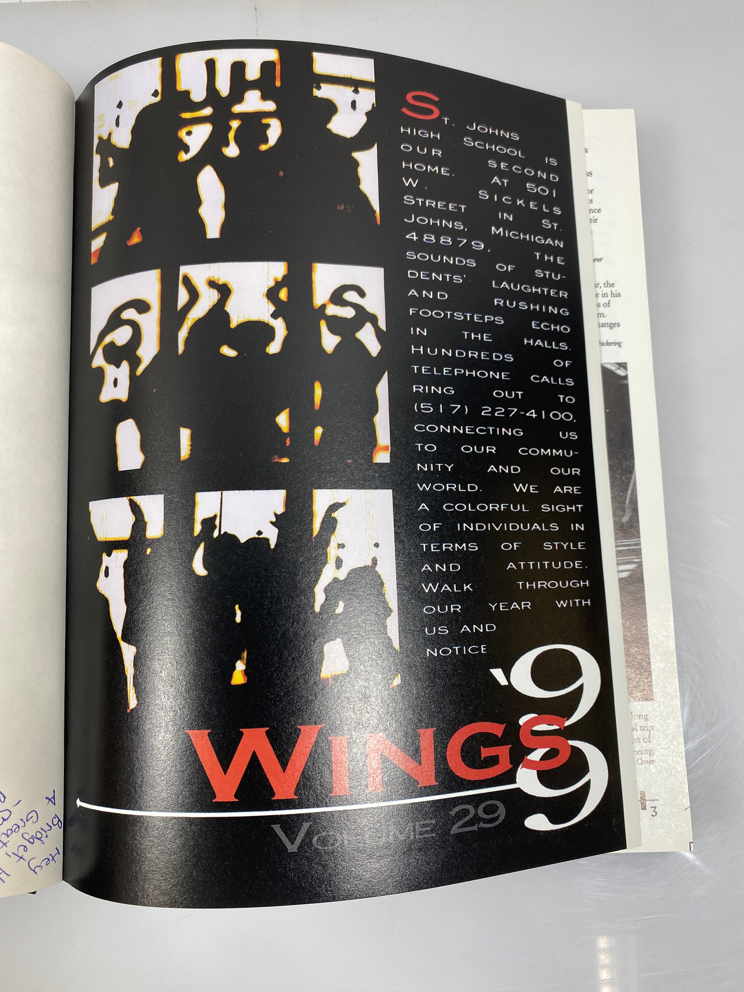 1999 "Wings" St. Johns High School Yearbook St. Johns Michigan HC