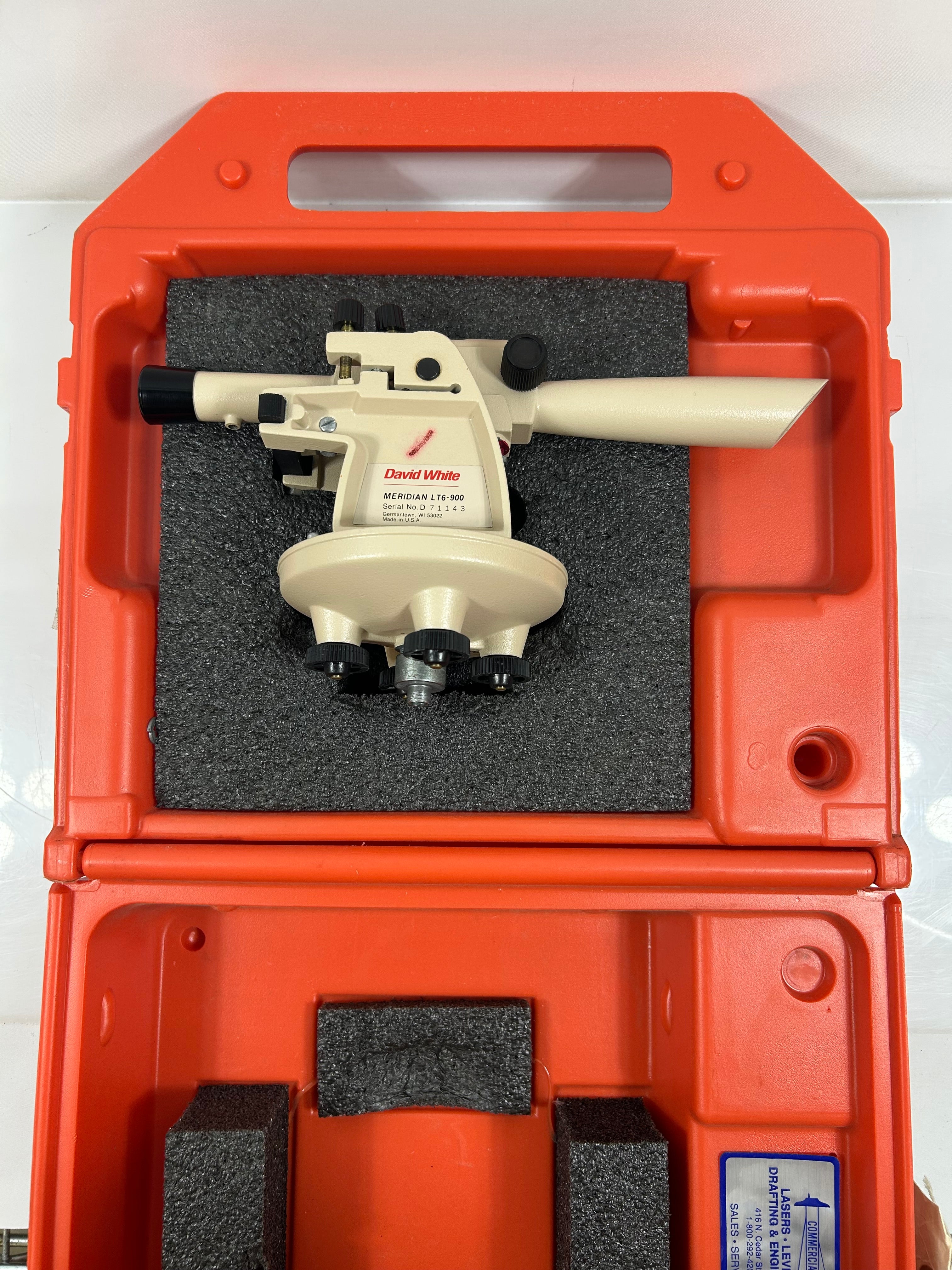 David White LT6-900 Meridian 22x Optical Transit Level & Case