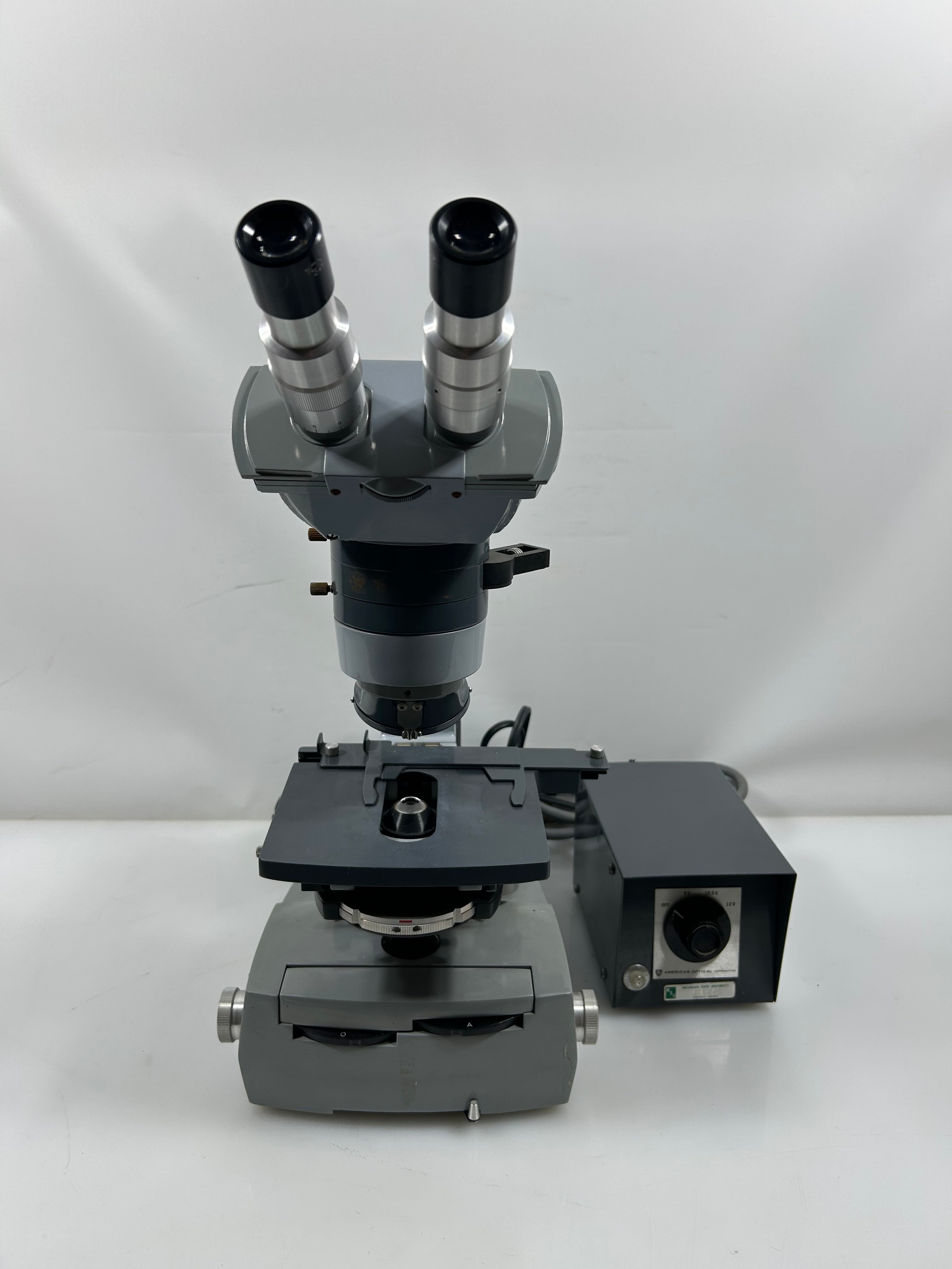 American Optical Spencer Binocular Microscope With Attatched Controller