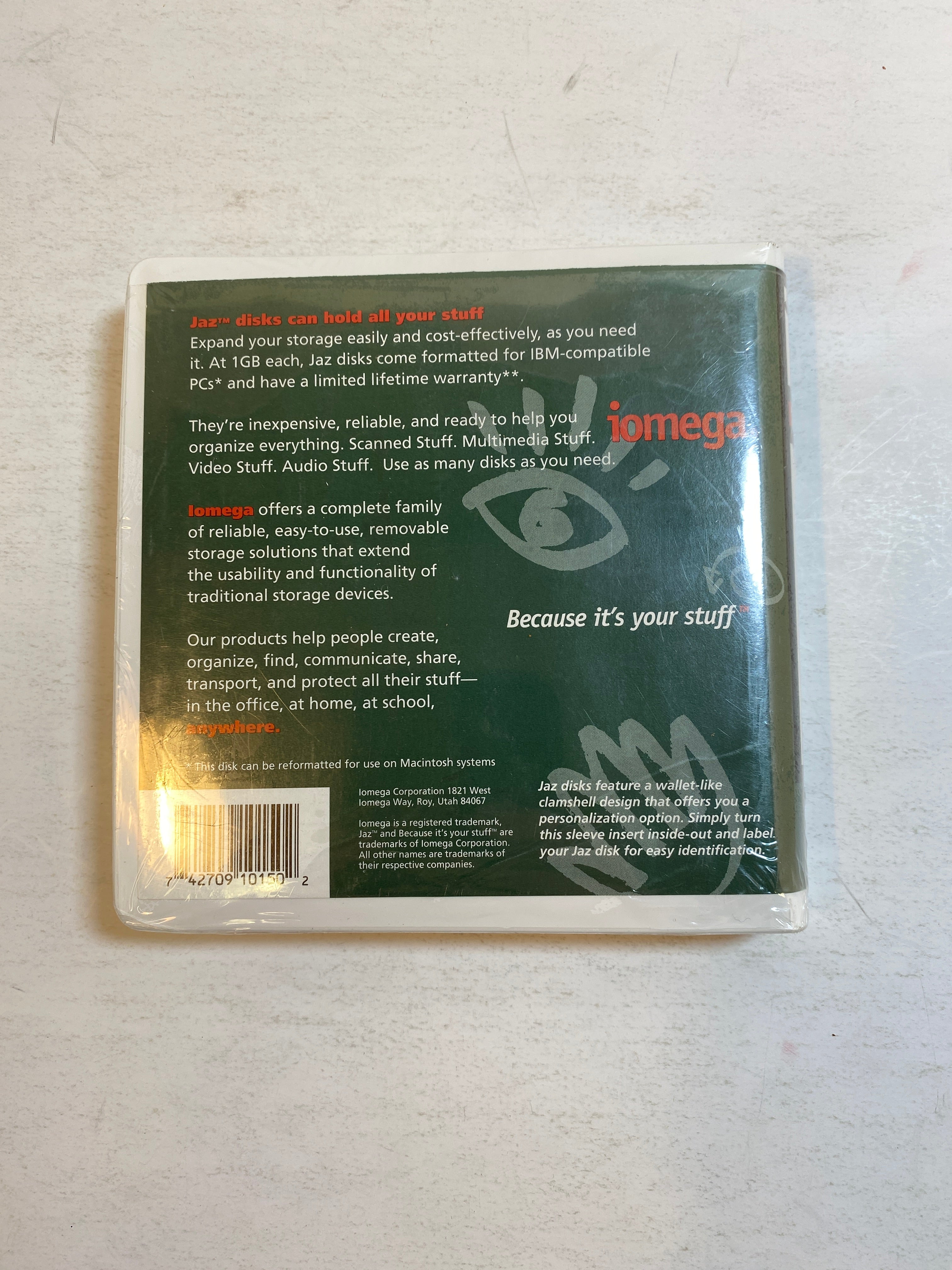 1GB Jaz Drive Disc iomega clamshell case new and sealed