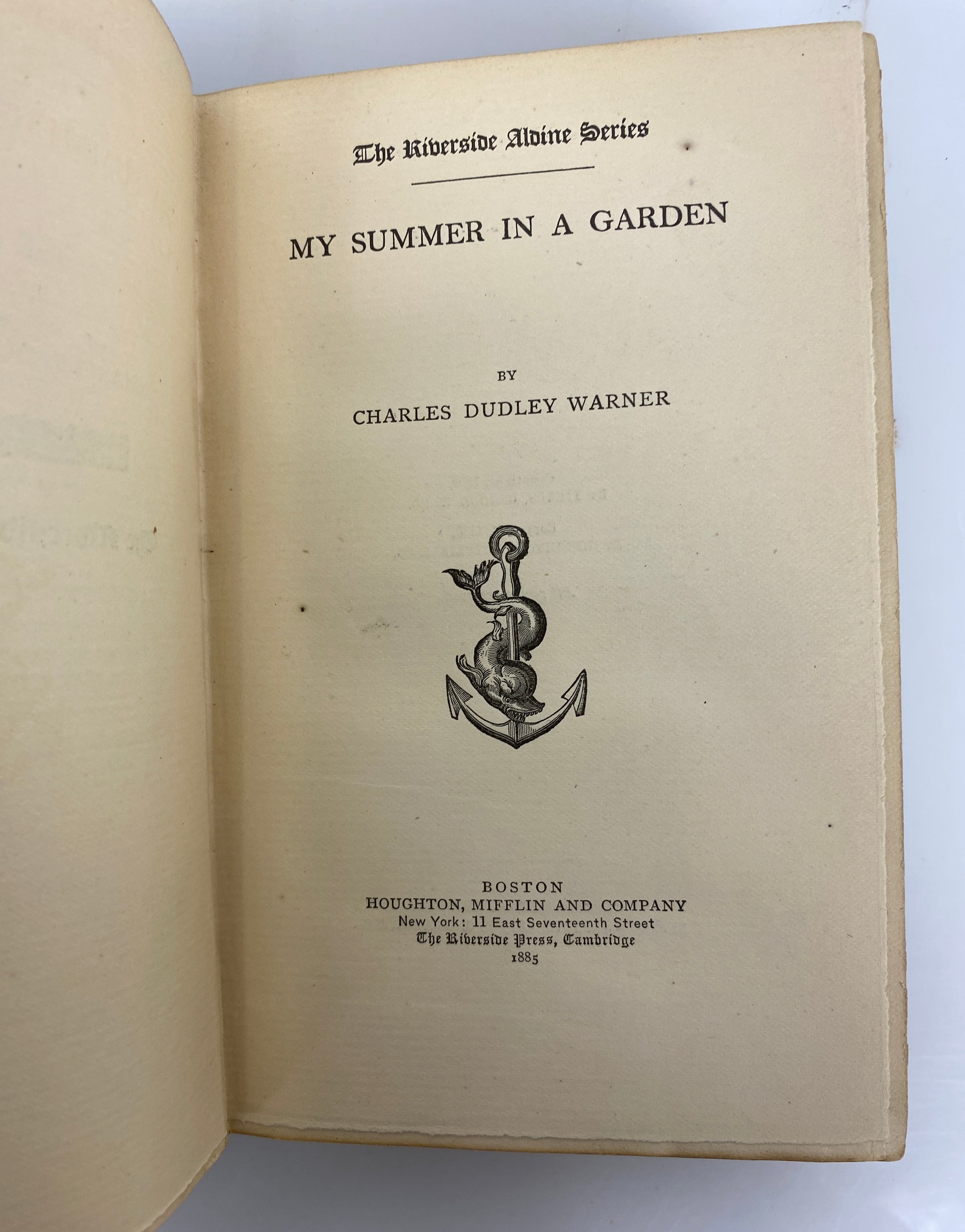 2 Antique Charles Dudley Warner: My Summer in a Garden/Back Log Studies 1885-86