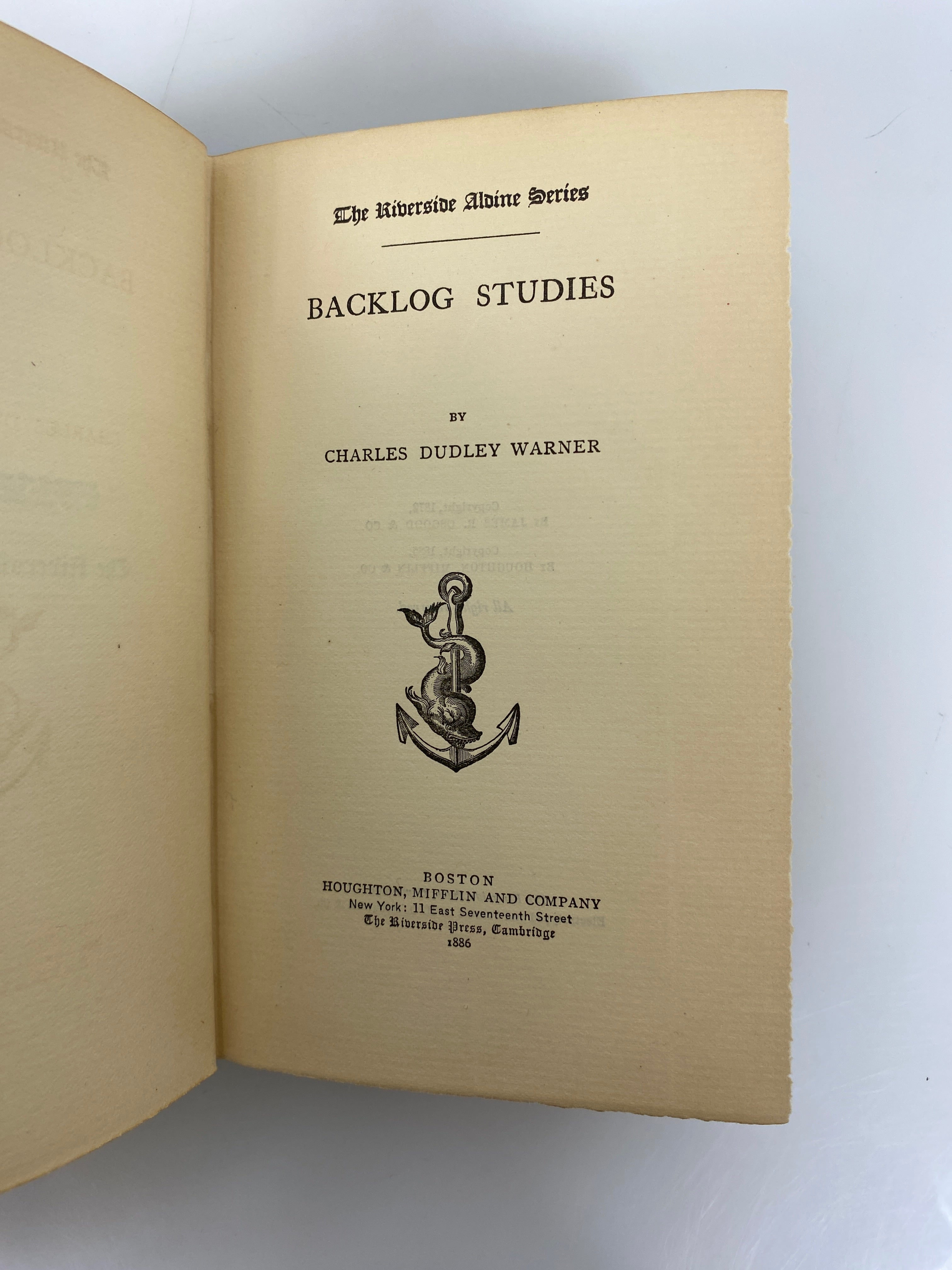 2 Antique Charles Dudley Warner: My Summer in a Garden/Back Log Studies 1885-86