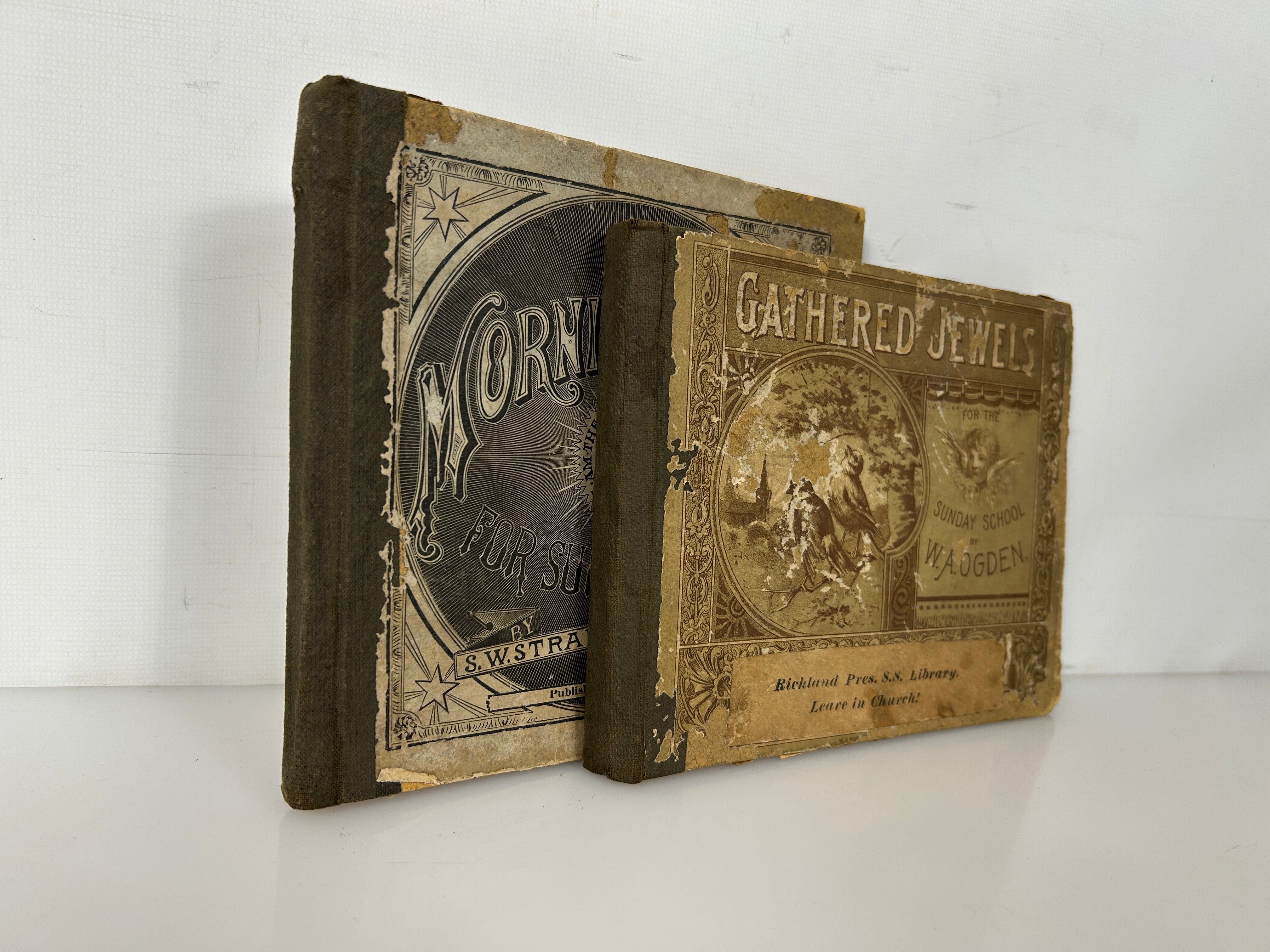 2 Antique Hymnals ~1880s HC~ Sunday School