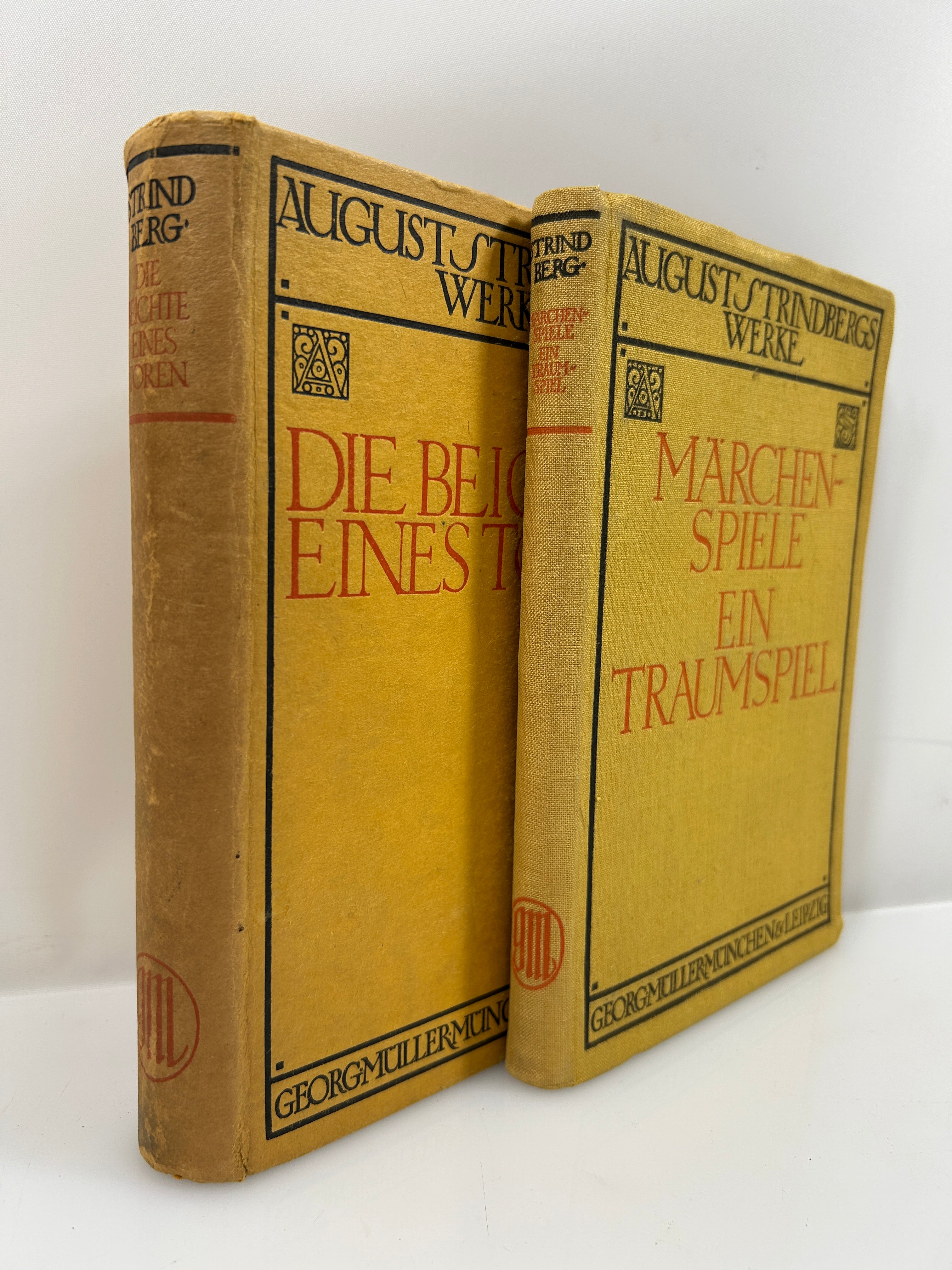 2 August Strindberg German Language Volumes 1914-1918 Antique HC