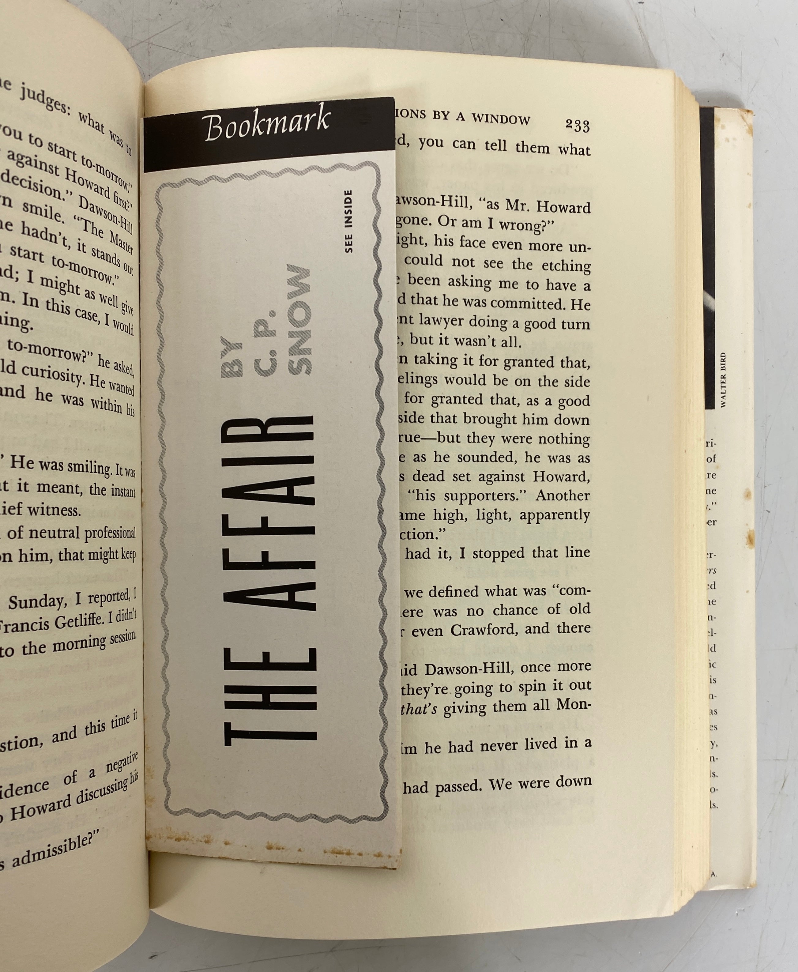 2 C.P. Snow Novels: The Affair/Corridors of Power 1960-64 HC DJ