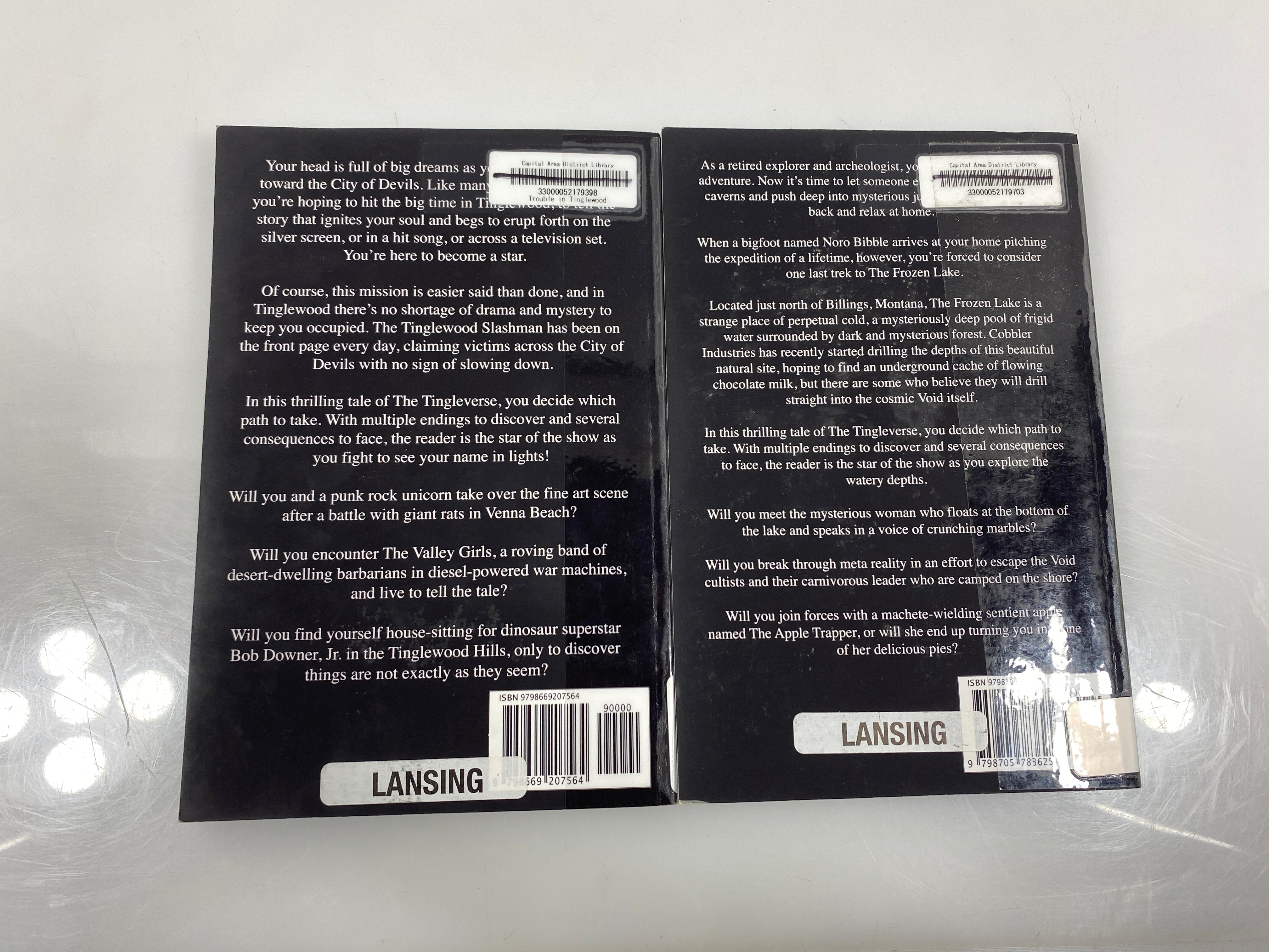 2 Chuck Tingle Select Your Own Adventure Tinglewood & Frozen Lake Ex-Library SC